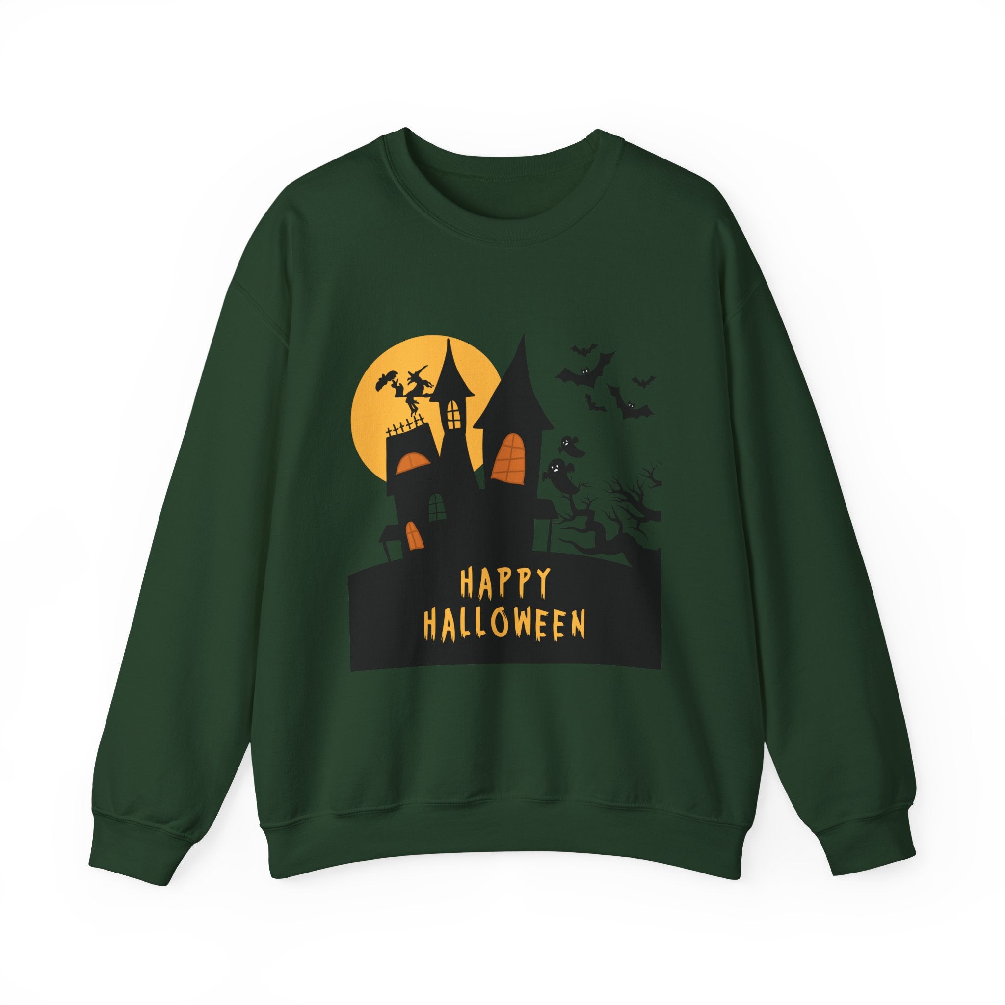 Halloween Haunted House Sweatshirt, Cozy Fall Wardrobe, Unisex Pullover, Spooky Season, Halloween Gift Idea, Festival Apparel
