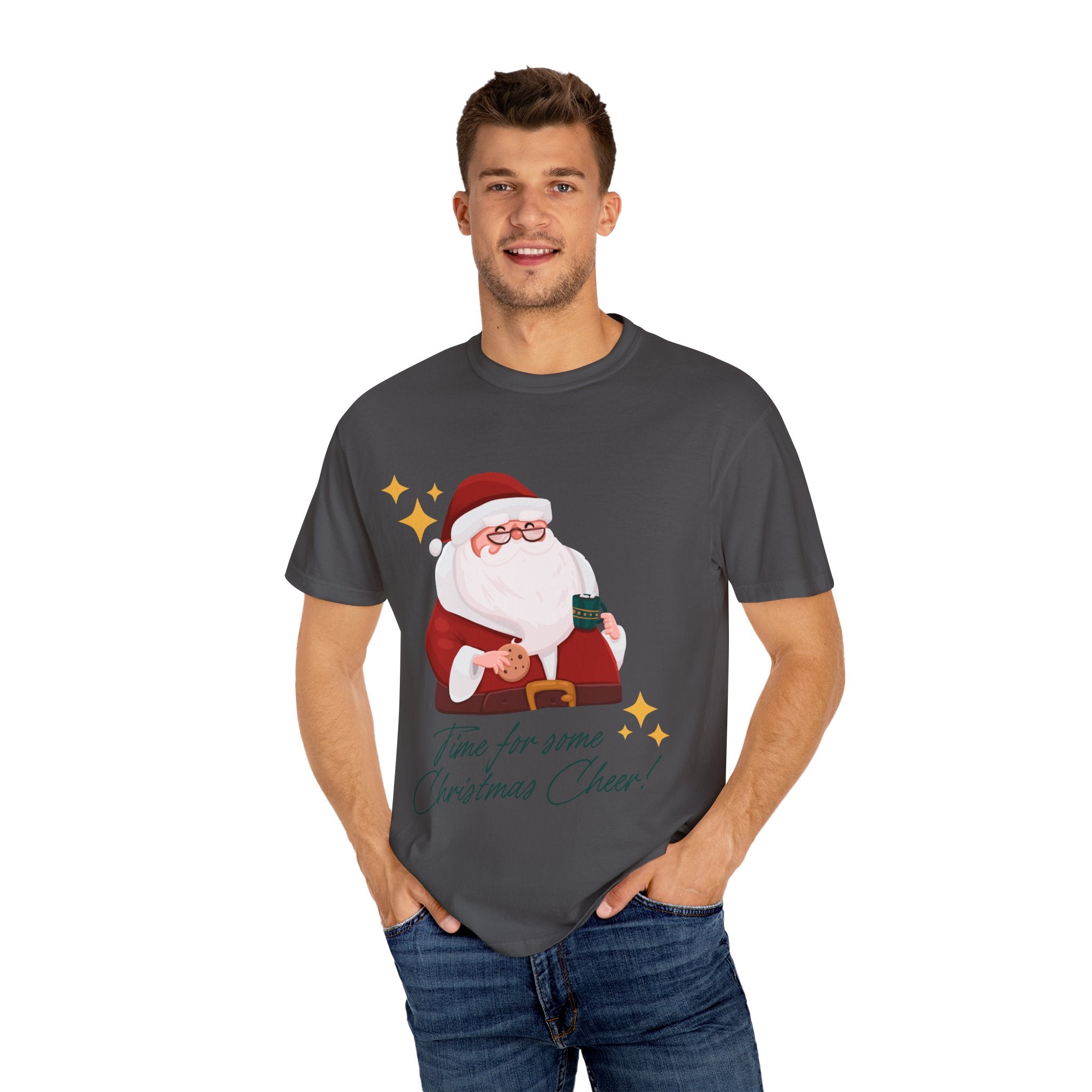 Festive Christmas T-Shirt, Holiday Apparel, Santa Graphic Tee, Unisex Christmas Gift, Seasonal Outfit, Cheerful Holiday Wear