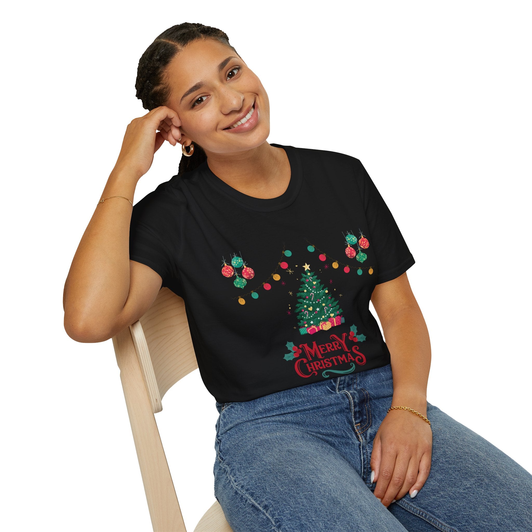 Merry Christmas Unisex T-Shirt, Festive Tee, Holiday Apparel, Winter Gift, Cozy Christmas Style, Unisex Softstyle Shirt