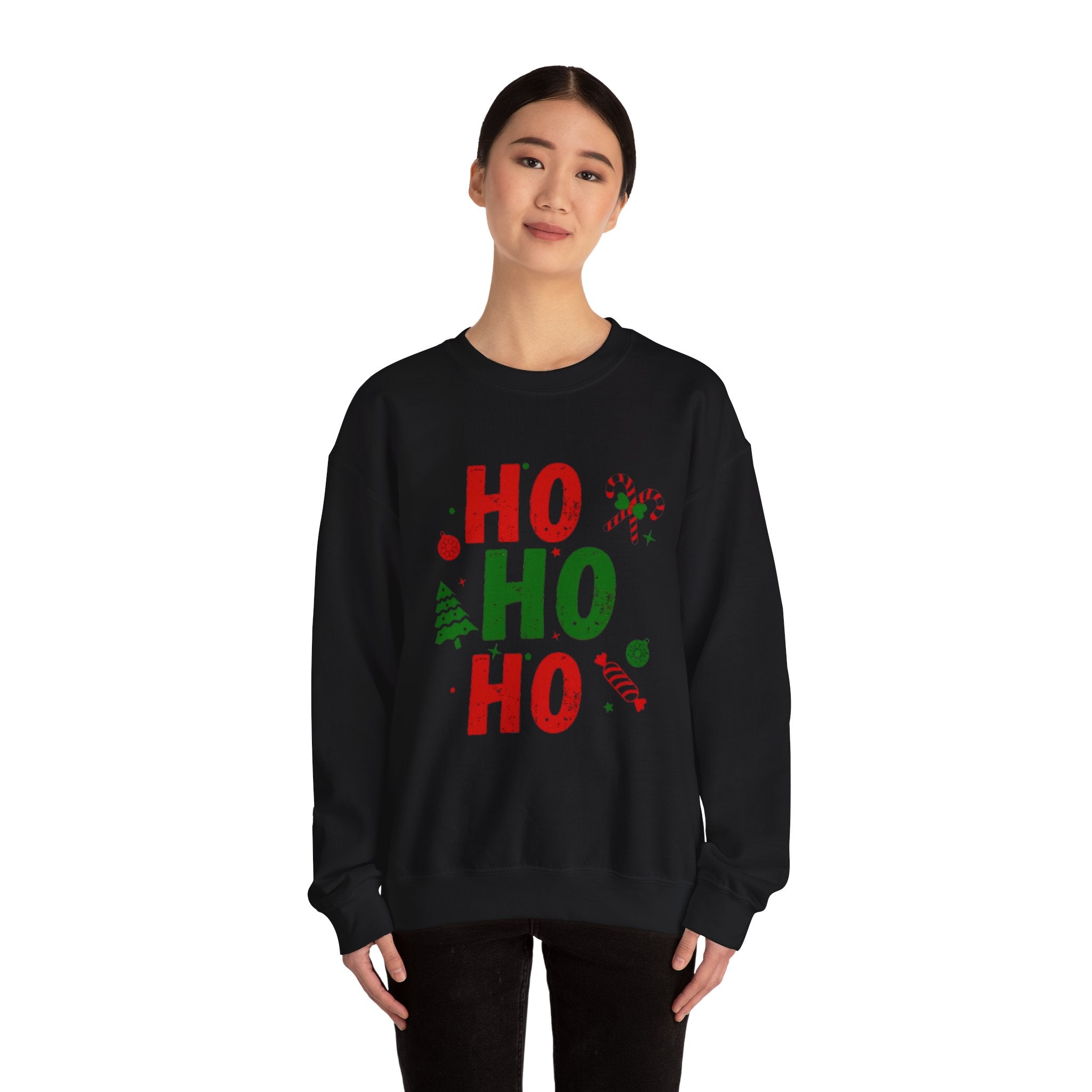 Festive Ho Ho Ho Sweatshirt for Holiday Cheer, Christmas Gift, Cozy Winter Apparel, Family Gatherings, Unisex Holiday Sweatshirt