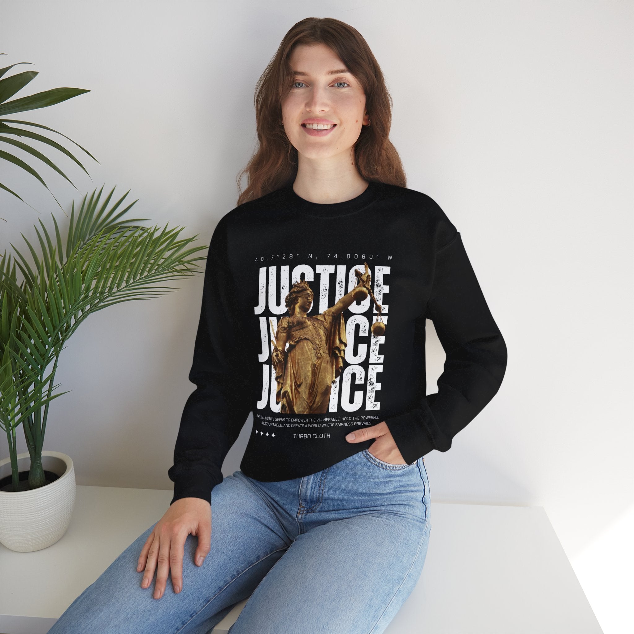 Justice-Themed Unisex Crewneck Sweatshirt | Statement Apparel for Activists, Social Justice, Casual Wear, Gifts, and Awareness