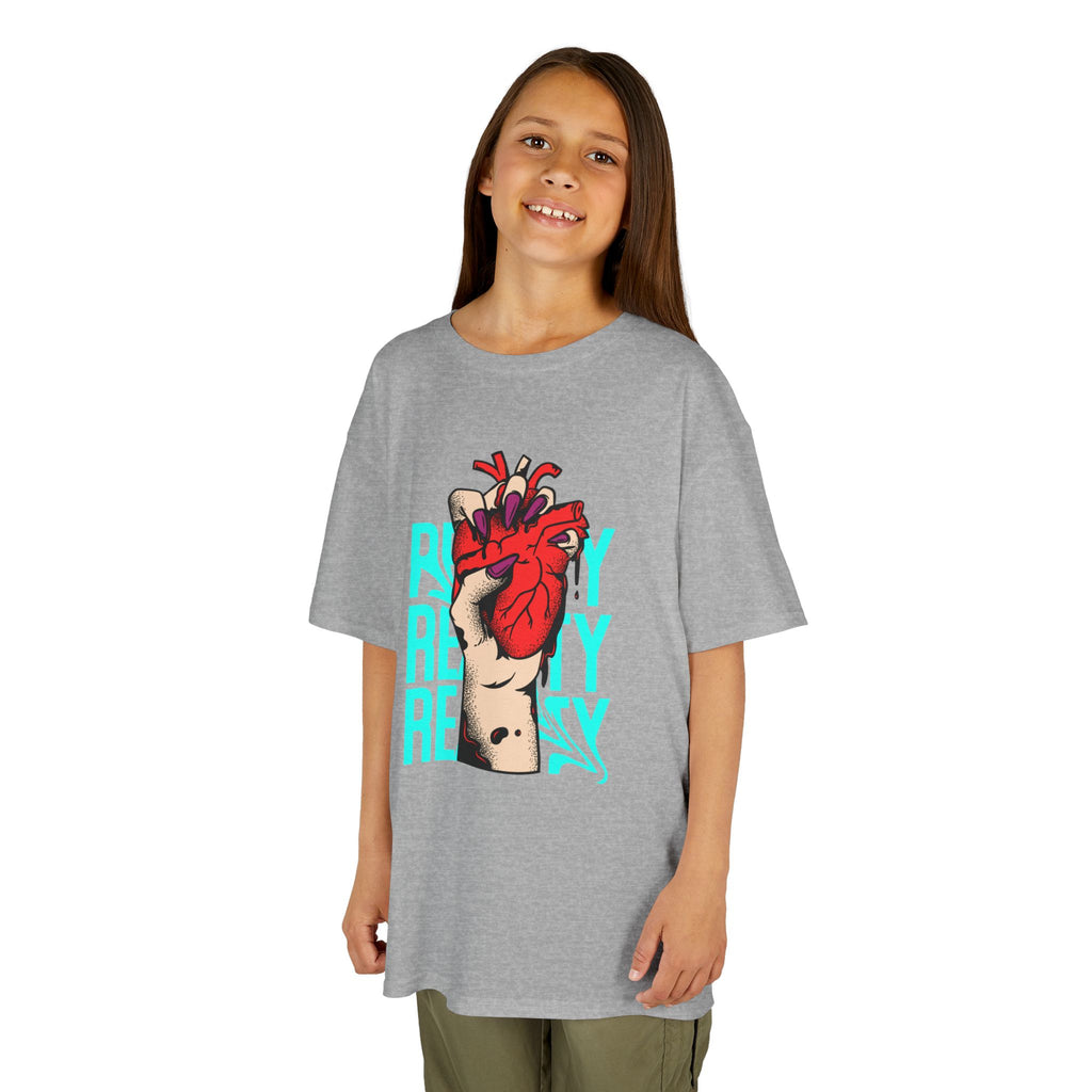 Youth Graphic Tee with Heart Design, Perfect Gift for Kids, Fun Everyday Wear, Unique Birthday Present, Heartfelt T-Shirt