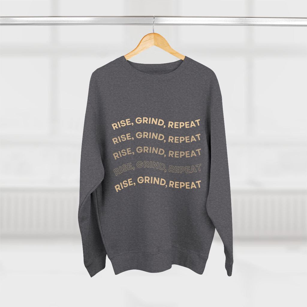Rise, Grind, Repeat Sweatshirt | Cozy Motivational Crewneck | Perfect for Gym Lovers, Athletes, Gift for Friends, Casual Wear
