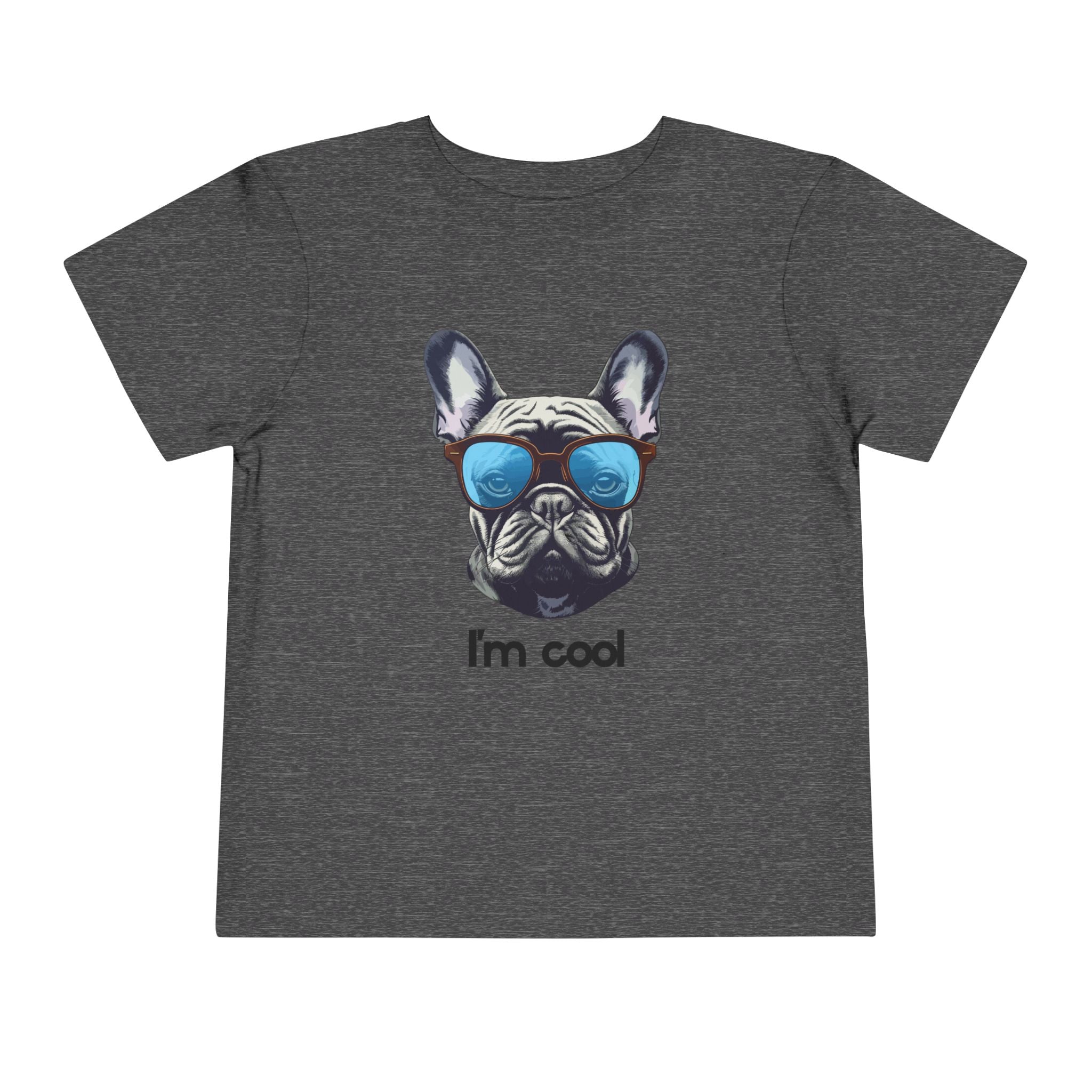 Cool French Bulldog Toddler Tee, I'm Cool Shirt, Kids Summer Tee, Pet Lover Gift, Cute Toddler Outfit