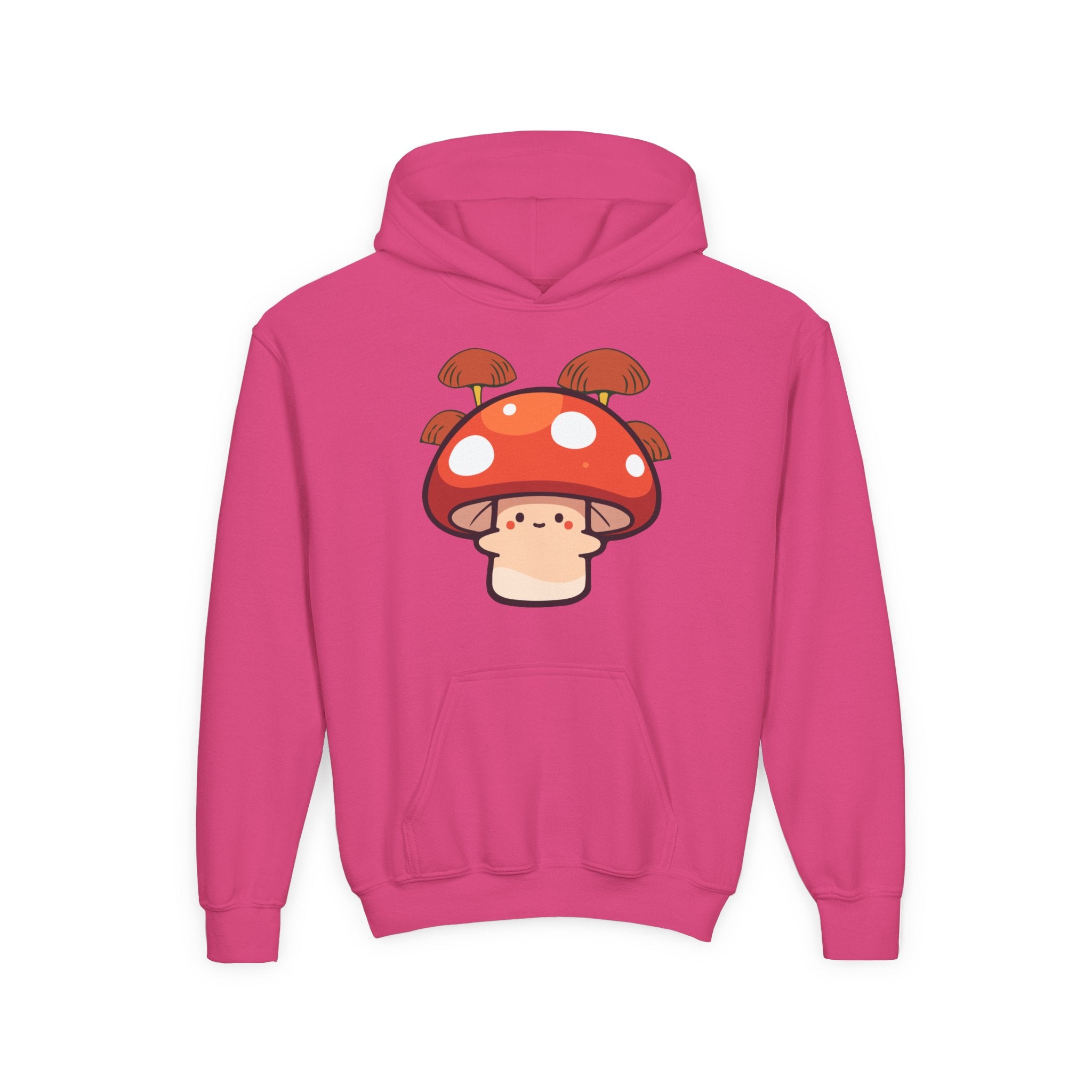 Cute Mushroom Youth Hoodie, Cozy Mushroom Sweatshirt for Kids, Perfect for Fall, Gifts for Young Nature Lovers, Fun Casual Wear