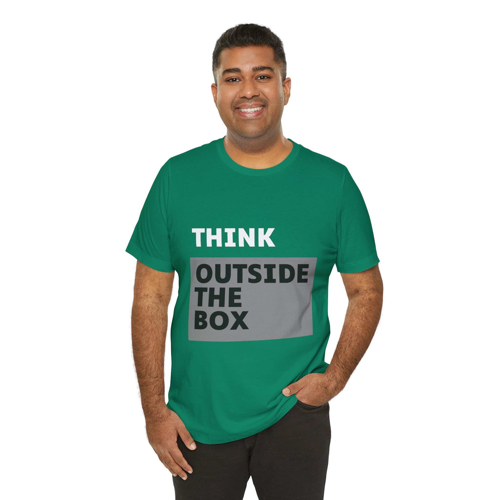 Think Outside the Box Unisex Tee, Short Sleeve T-shirt, Unique Design Shirt, Creative Tee, Unisex Graphic Tee