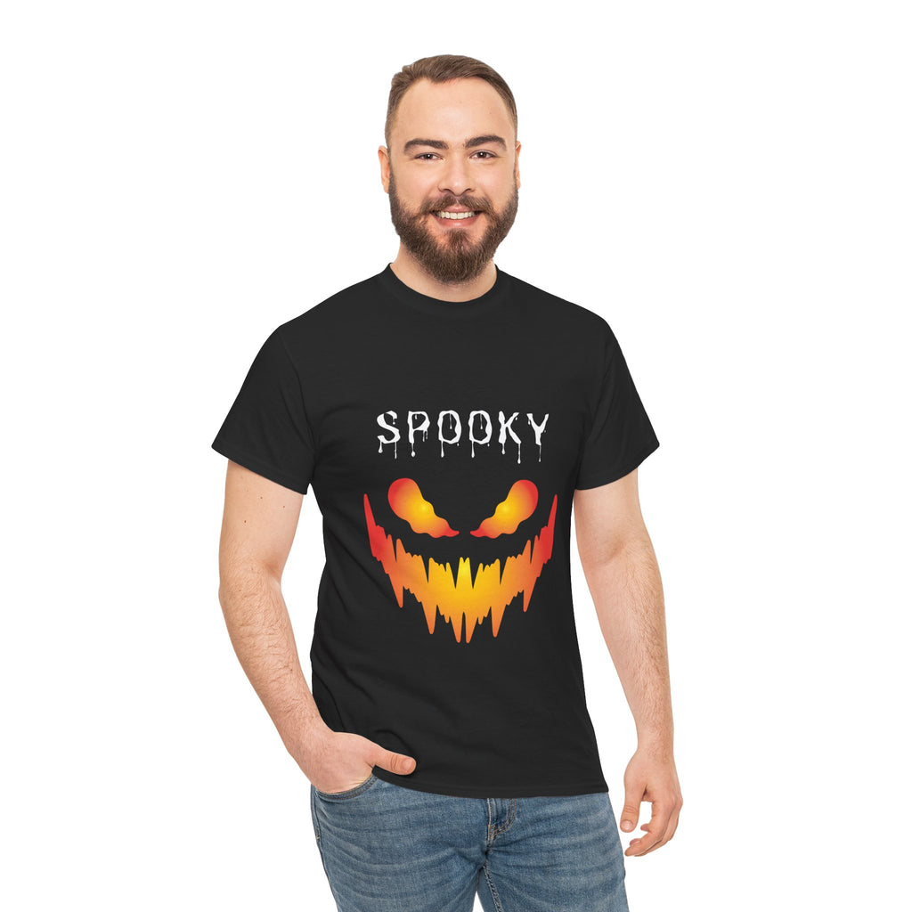Spooky Unisex Heavy Cotton Tee - Halloween Shirt, Goth Fashion, Casual Wear, Festival Tee, Gift for Horror Fans