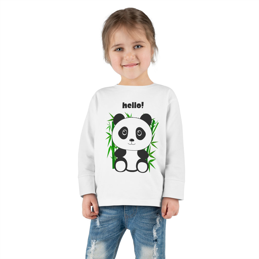 Adorable Panda Toddler Long Sleeve Tee, Cute Kids Shirt, Baby Shower Gift, Birthday, Everyday Wear, Comfortable Kids Apparel
