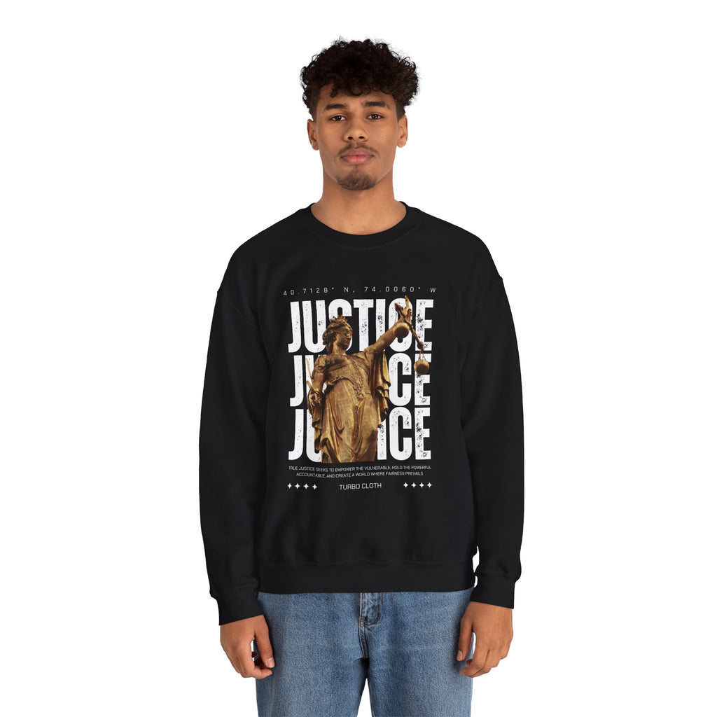 Justice-Themed Unisex Crewneck Sweatshirt | Statement Apparel for Activists, Social Justice, Casual Wear, Gifts, and Awareness