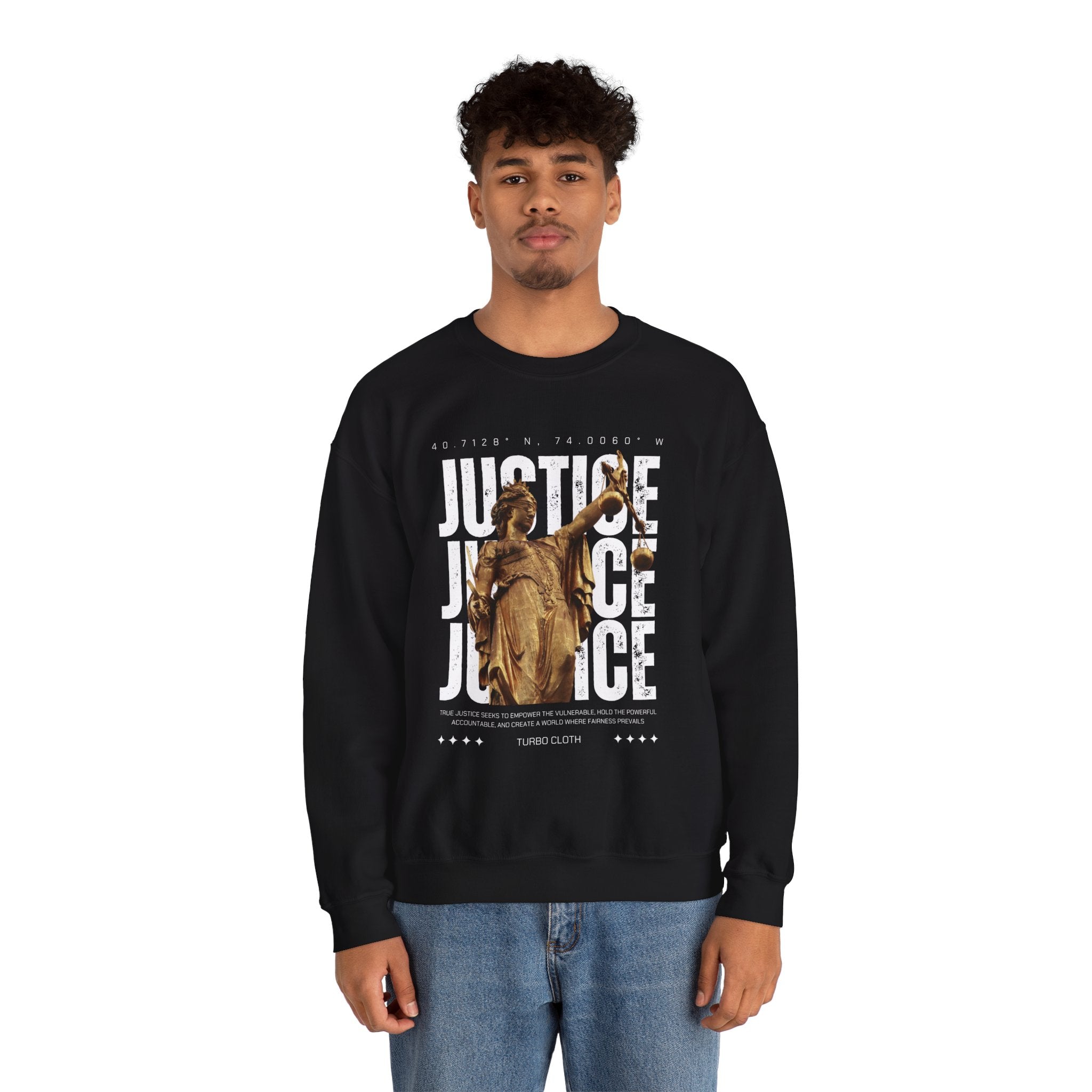 Justice-Themed Unisex Crewneck Sweatshirt | Statement Apparel for Activists, Social Justice, Casual Wear, Gifts, and Awareness