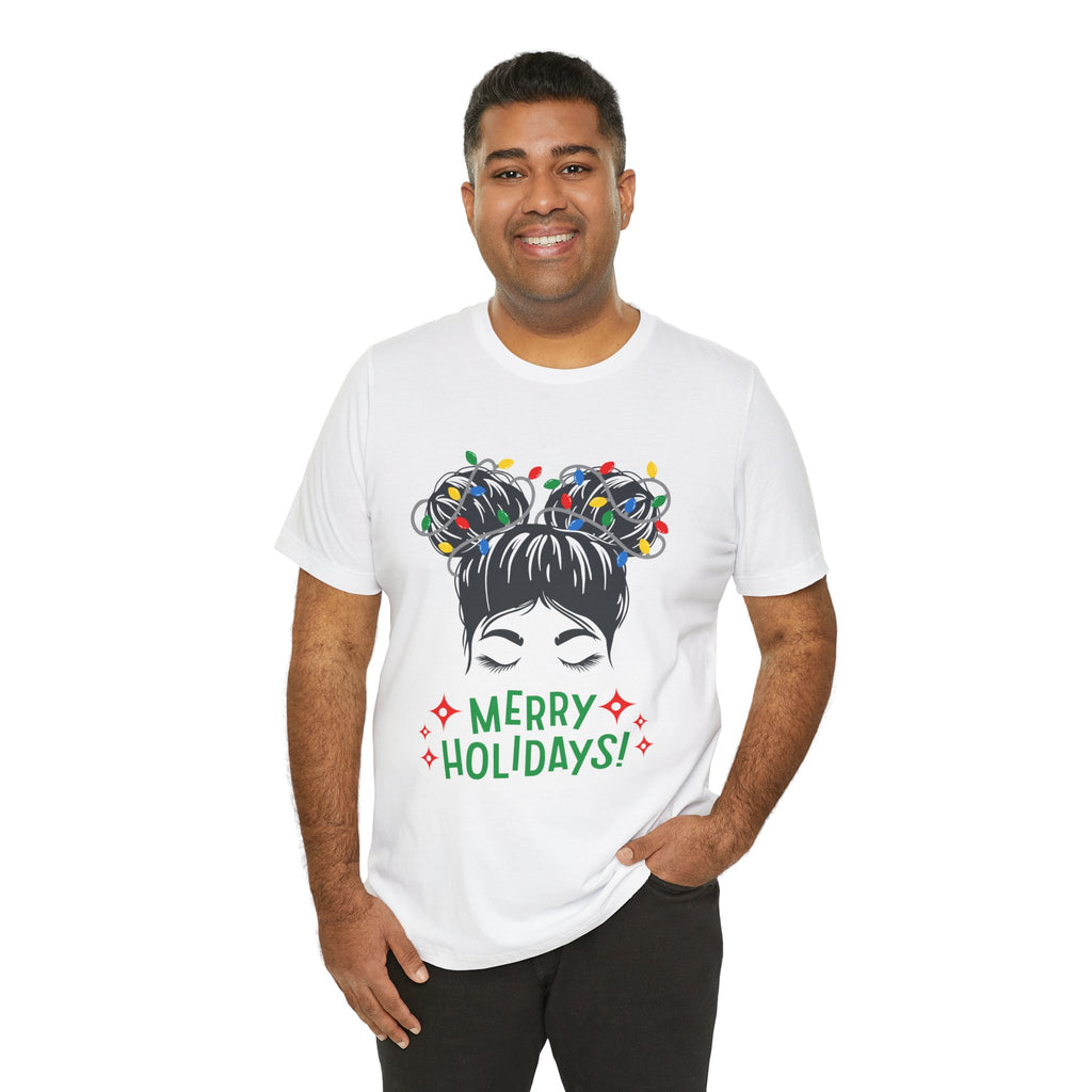 Festive Holiday Tee - Merry Holidays Graphic, Unisex Jersey Short Sleeve Shirt, Christmas Apparel, Seasonal Gift, Cozy Vibes