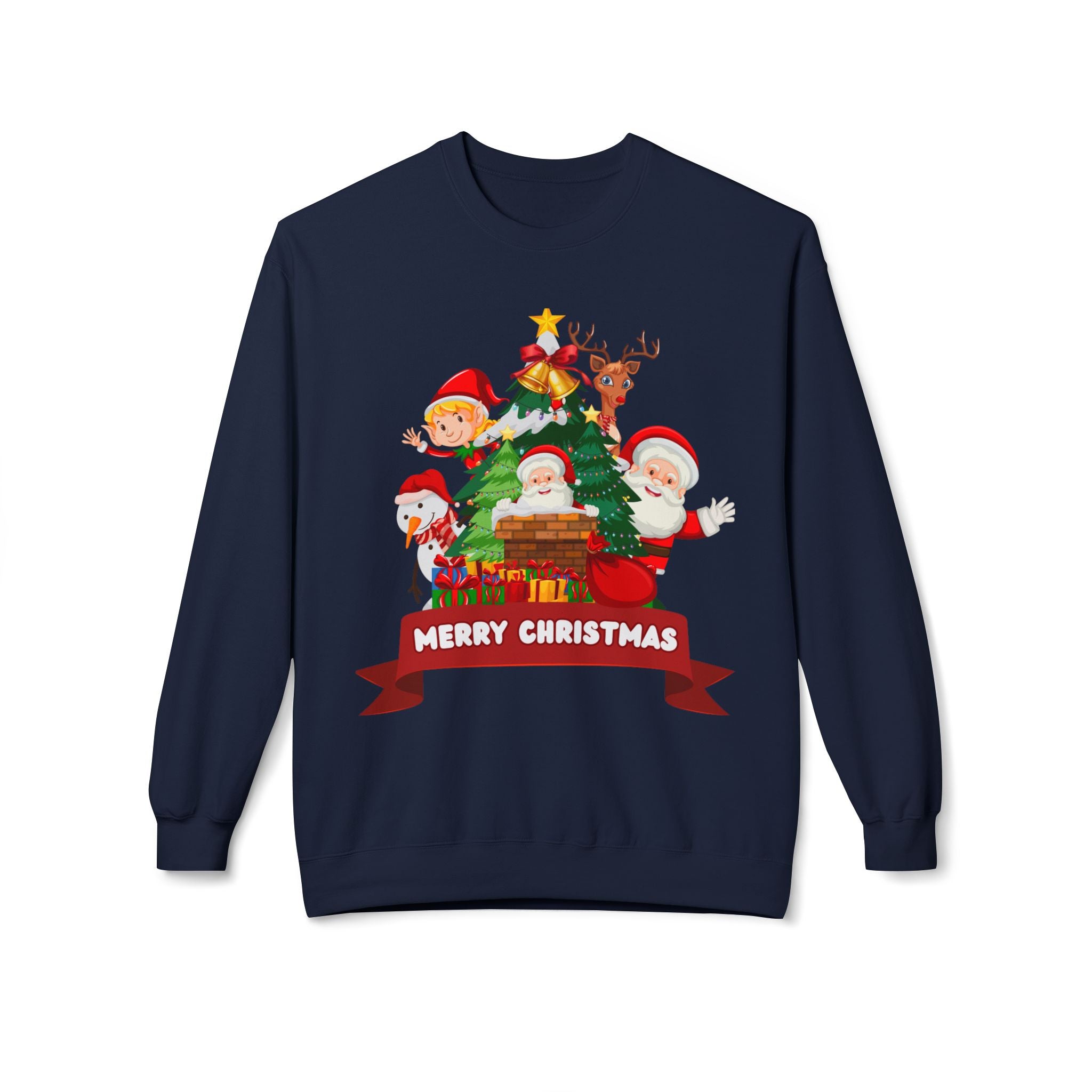 Festive Christmas Sweatshirt, Cozy Holiday Crewneck, Merry Christmas Gift, Family Matching Sweatshirt, Winter Apparel, Santa Design