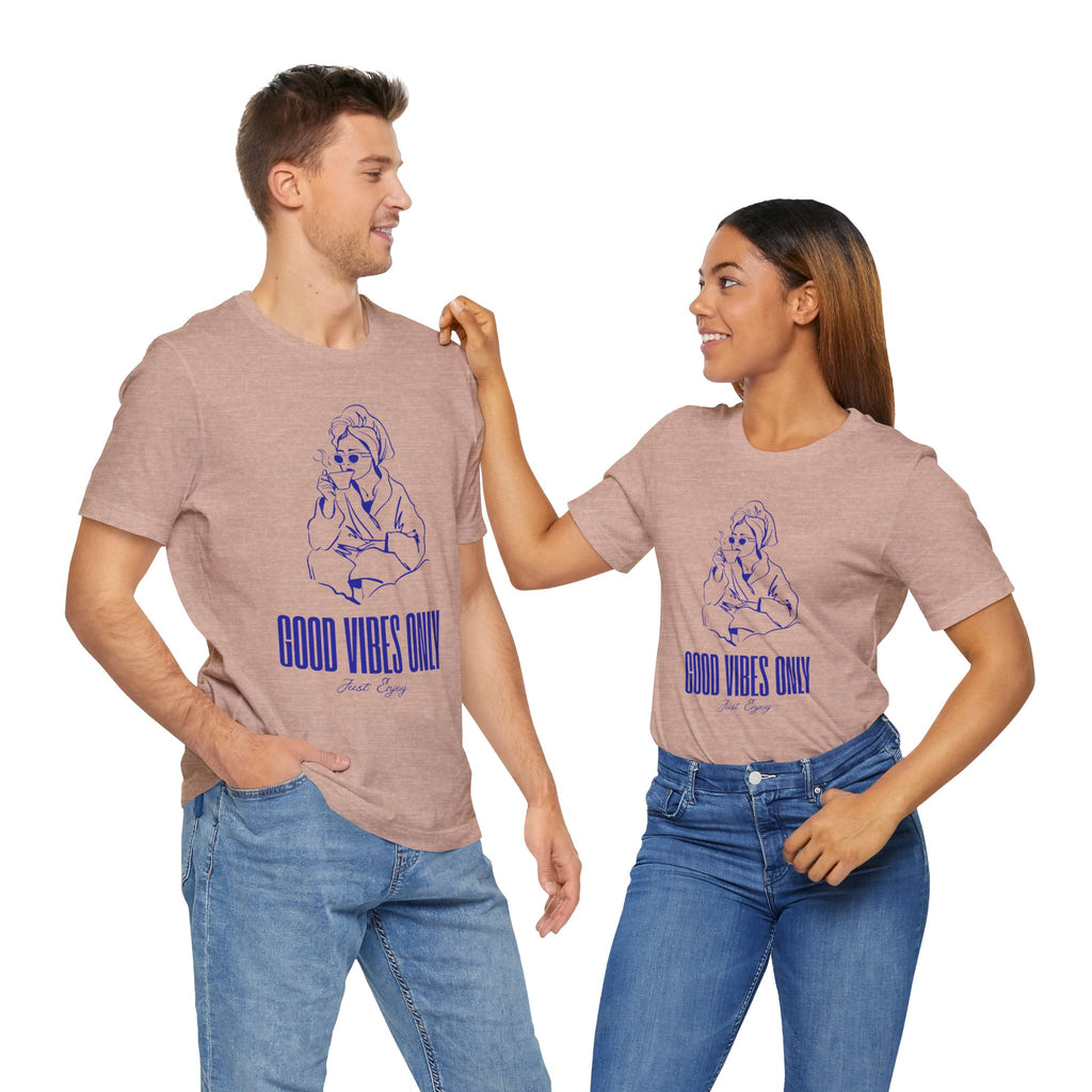 Good Vibes Only Unisex Jersey Tee - Relaxed Fit, Casual Outing, Gift for Friend, Positive Energy Shirt, Summer Wear
