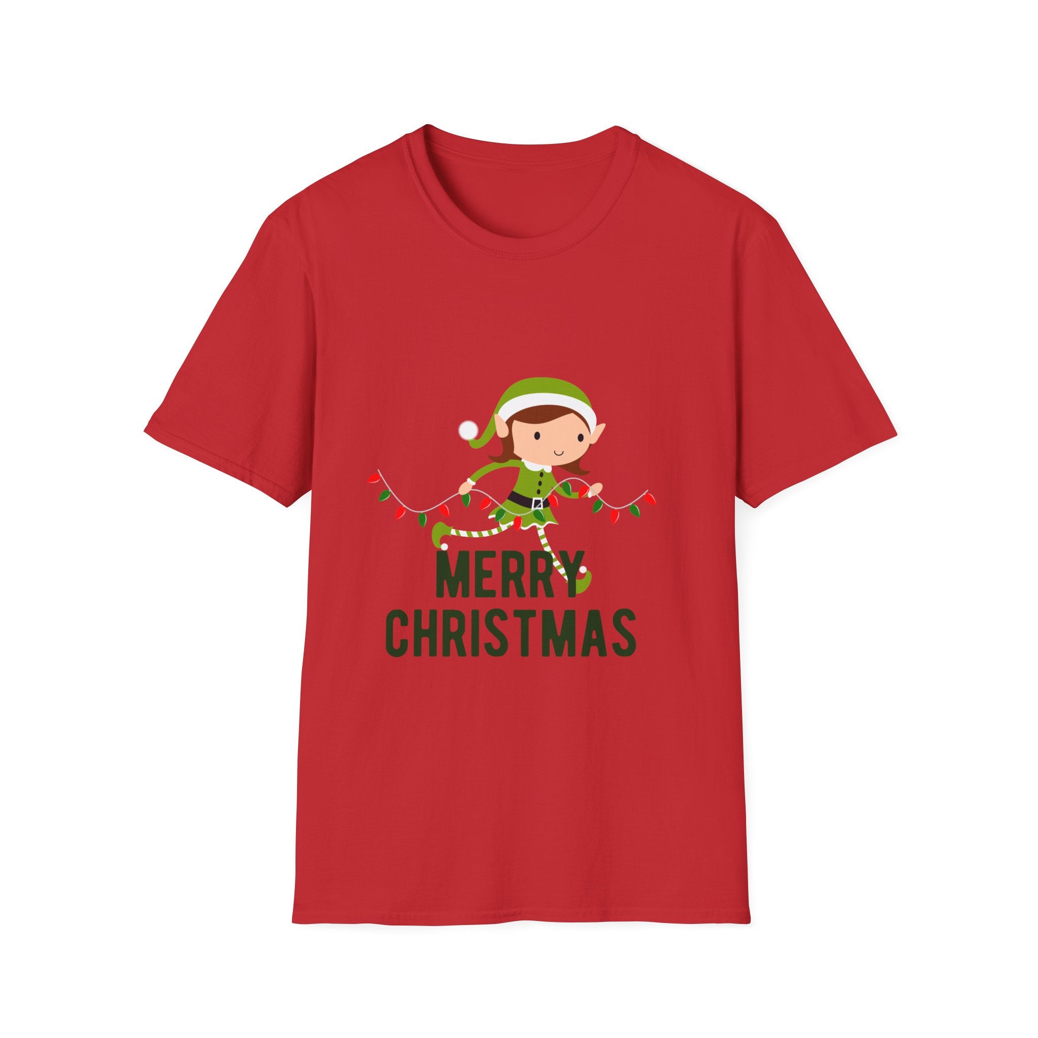 Merry Christmas Elf T-Shirt, Unisex Holiday Tee, Christmas Gift, Festive Apparel, Cute Elf Design, Winter Celebration Shirt