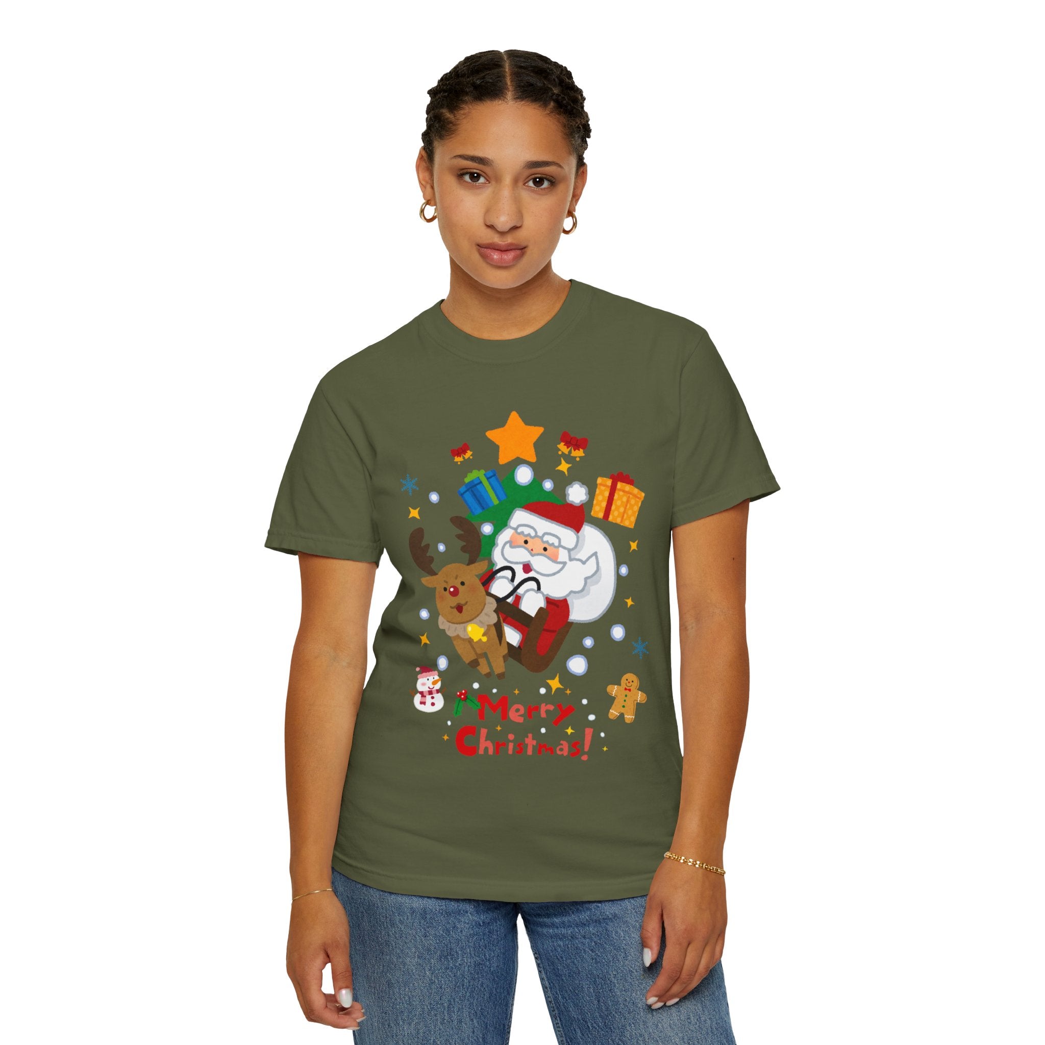 Festive Santa T-Shirt | Christmas Tee, Unisex Holiday Shirt, Merry Christmas Gift, Cute Design for Kids & Adults