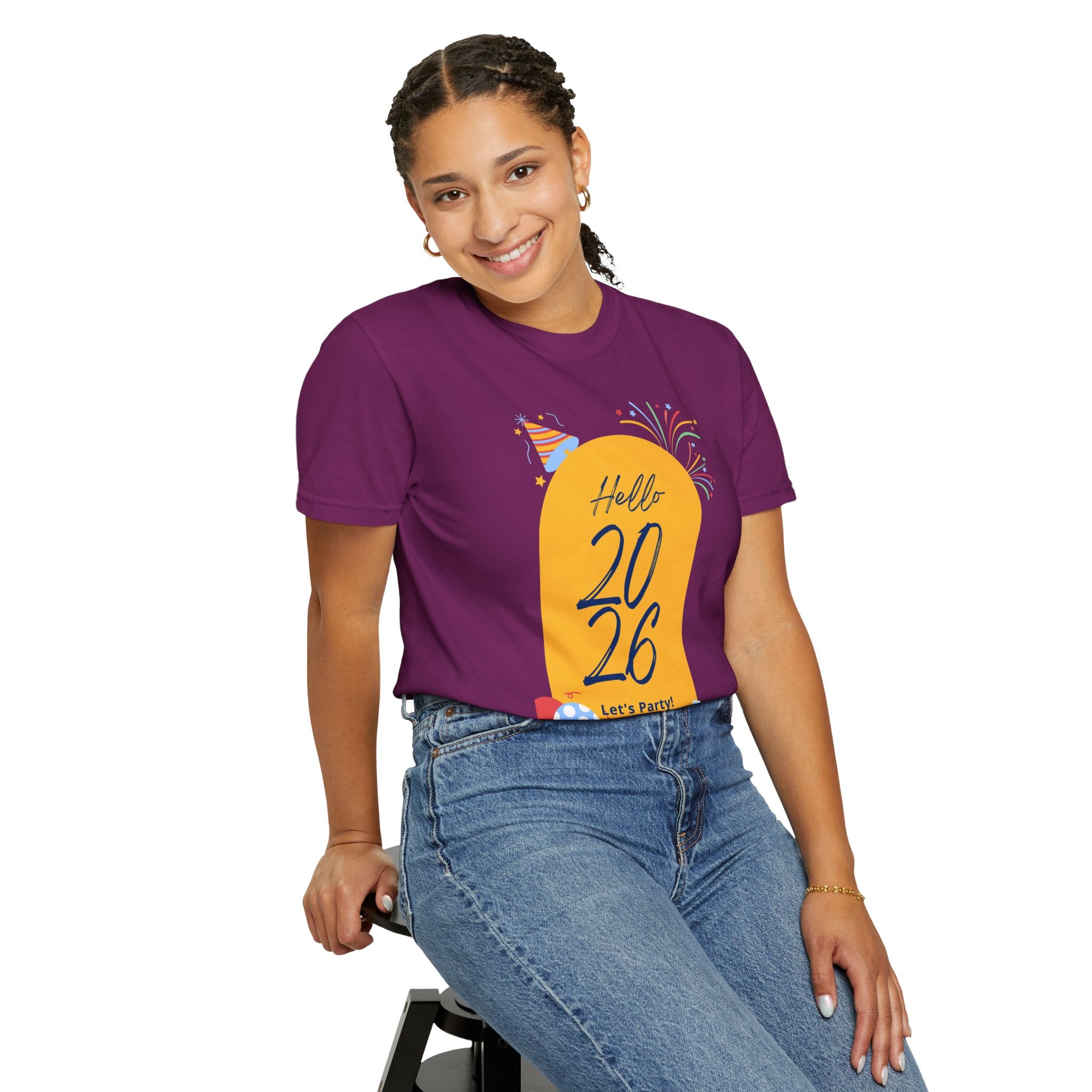 2026 Celebration T-Shirt - Party Vibes, Unisex Garment-Dyed Tee, Perfect for New Year, Birthdays, Gatherings, Fun Events