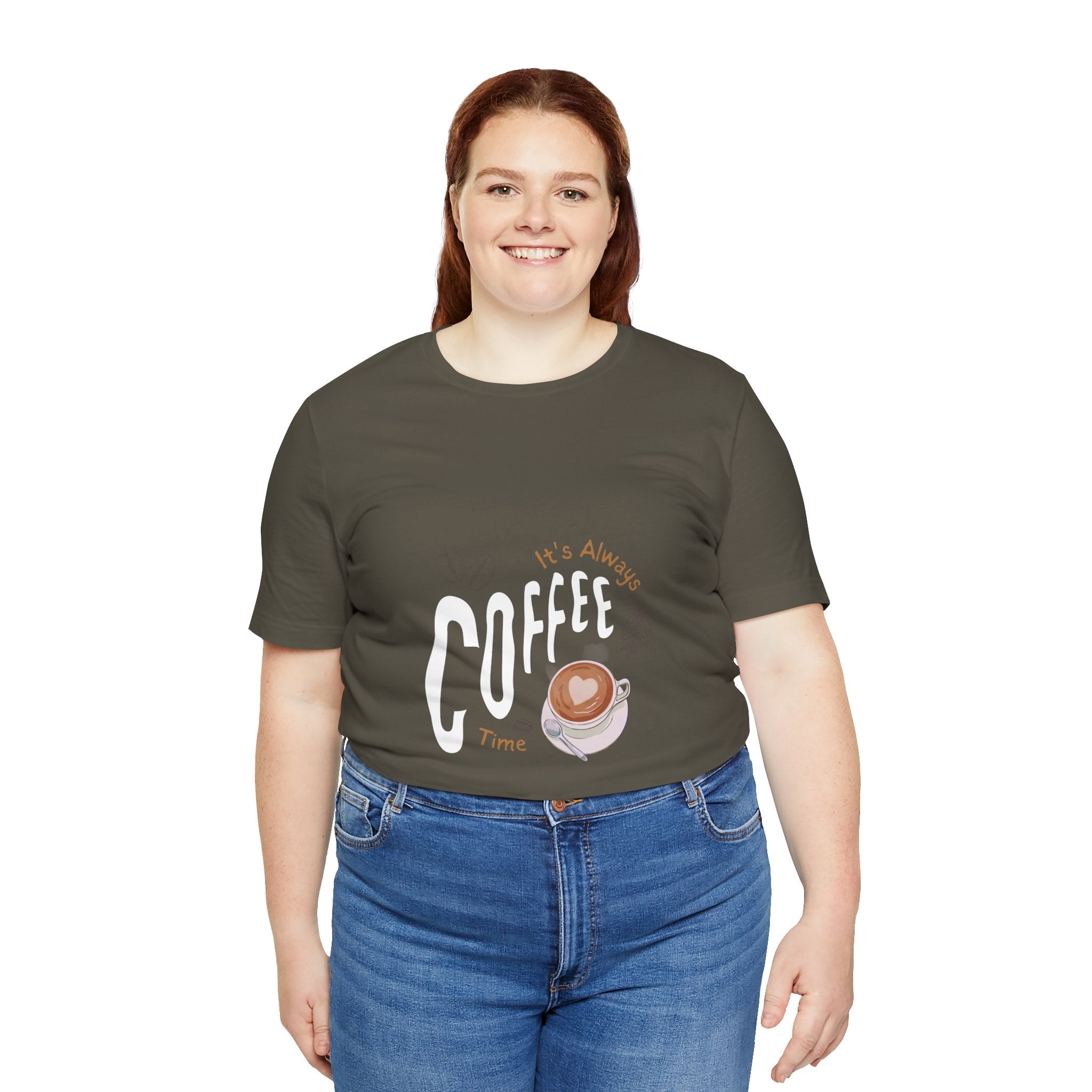 Coffee Lover Unisex Tee - It's Always Coffee Time, Relaxed Fit, Gift for Baristas, Funny Coffee Shirt, Coffee Addict Apparel