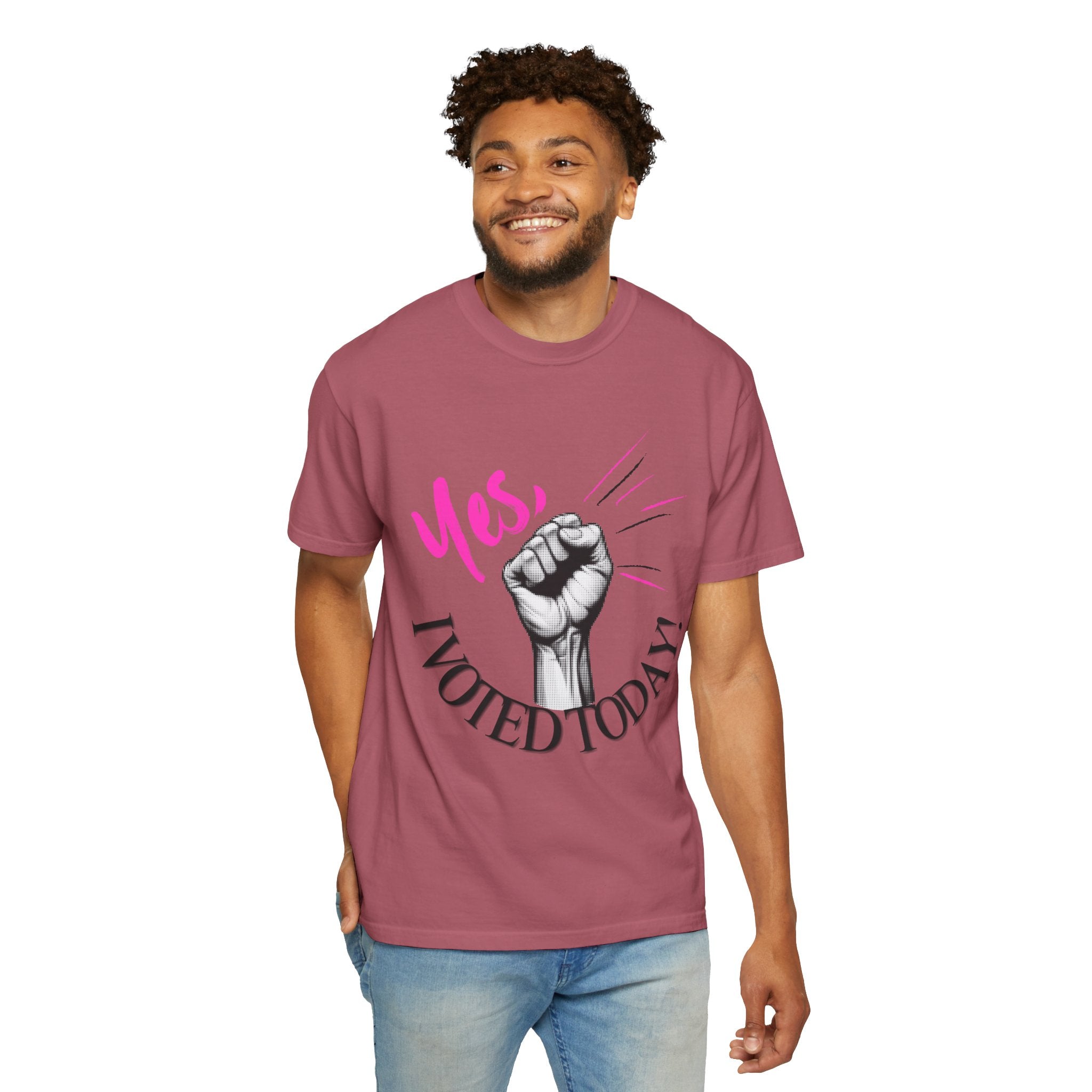 Empowering Voting T-shirt, Yes I Voted Today Tee, Unisex Garment-Dyed Shirt, Election Day Apparel, Civic Engagement Top