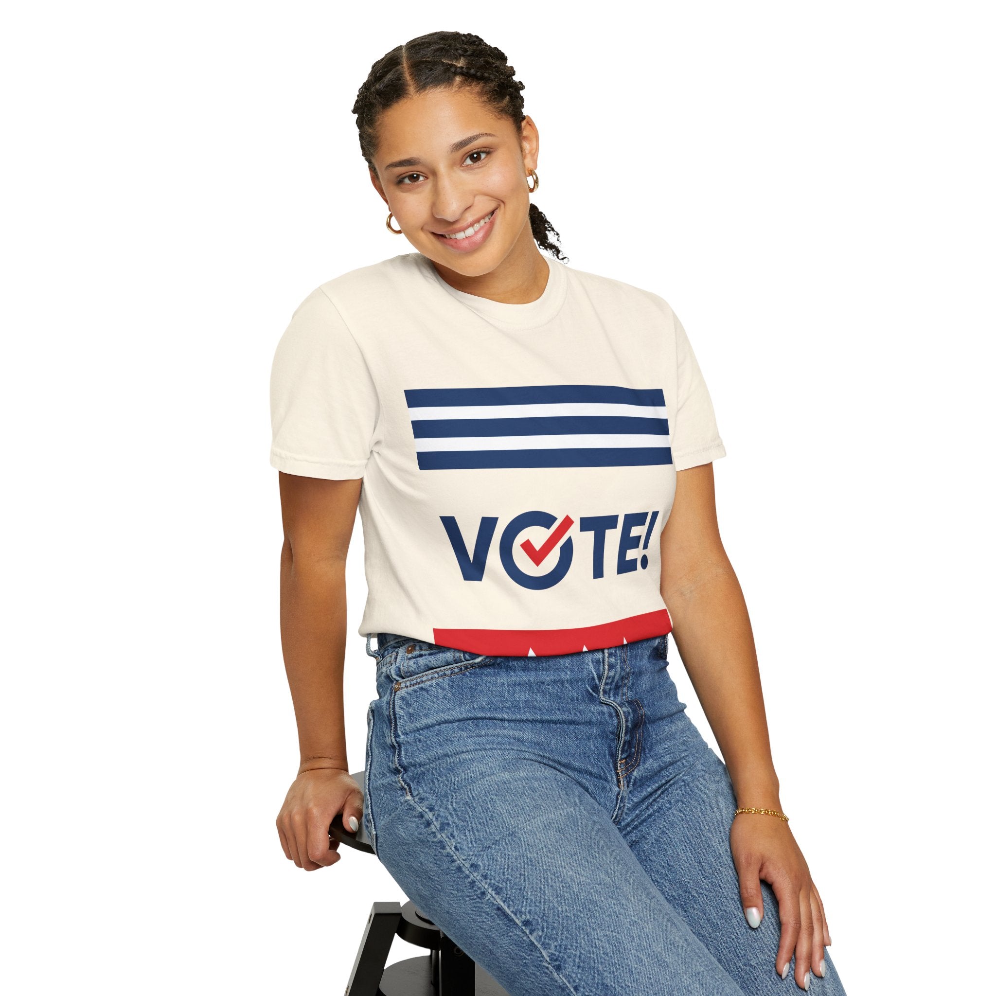 Vote! Garment-Dyed T-Shirt | Unisex Voter Apparel, Election Day Outfit, Political Statement Tee, Casual Advocacy Shirt, Gift for Activists