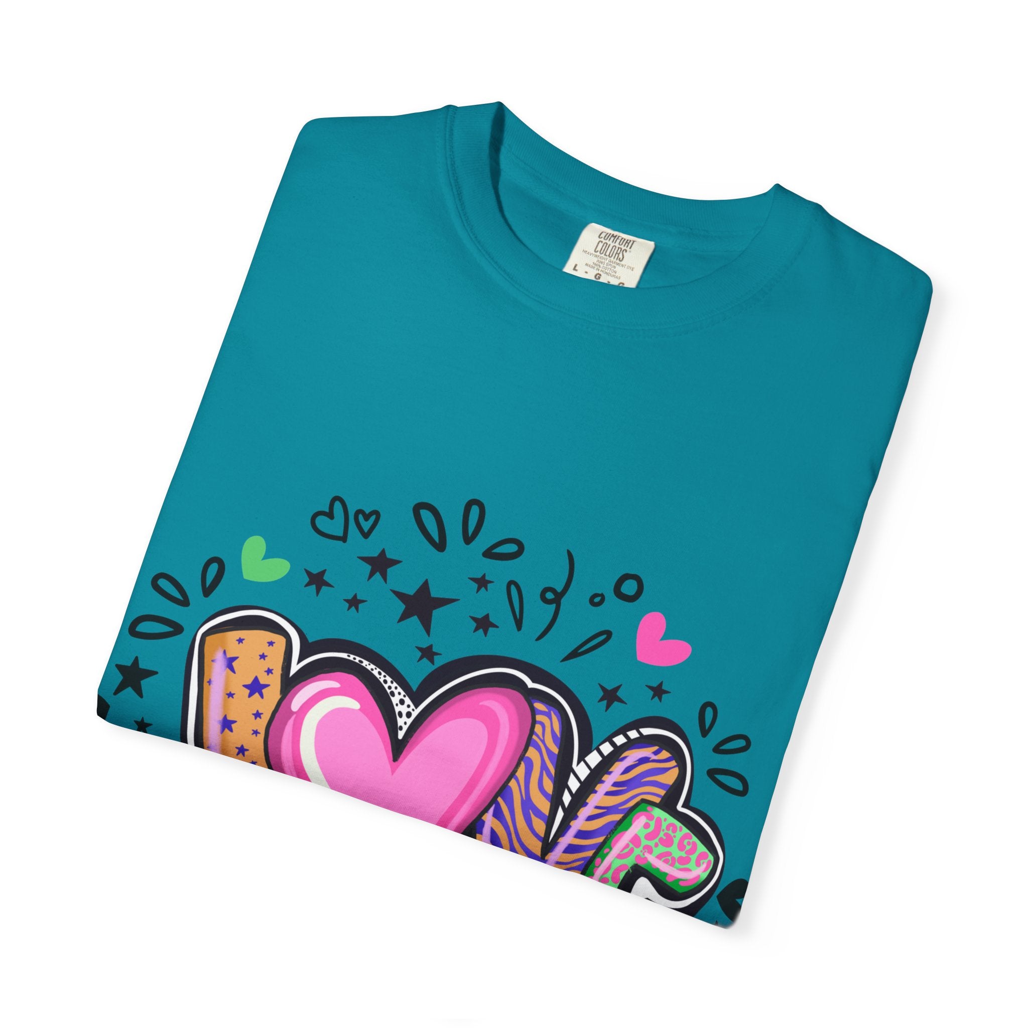 Love Vibes Unisex Garment-Dyed T-shirt | Perfect for Valentine's Day, Anniversaries, Casual Wear, Gifts, and Everyday Love