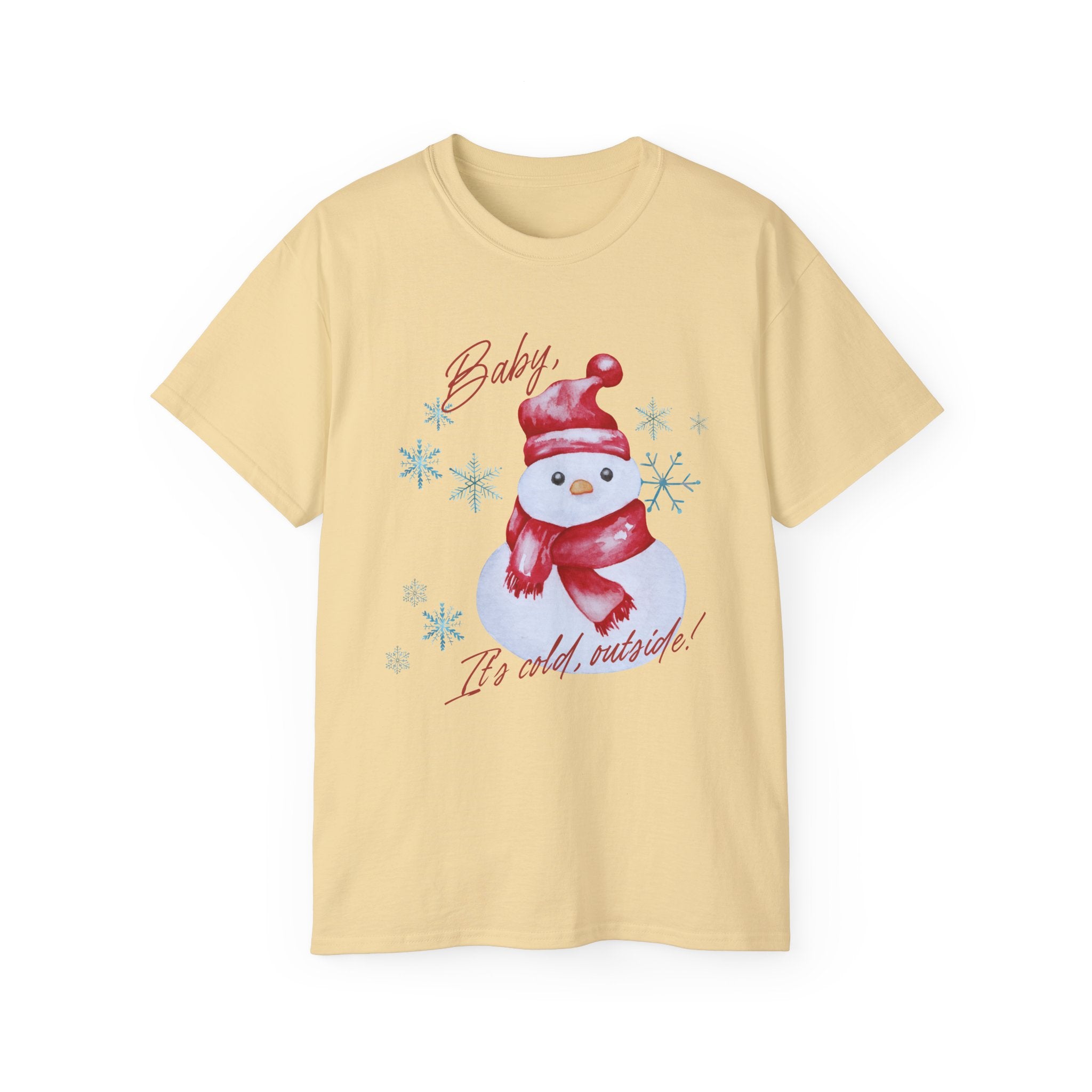 Winter Wonderland Snowman Tee, Unisex Cotton T-Shirt for Holiday Cheer, Christmas Party, Gift, Cozy Winter Apparel