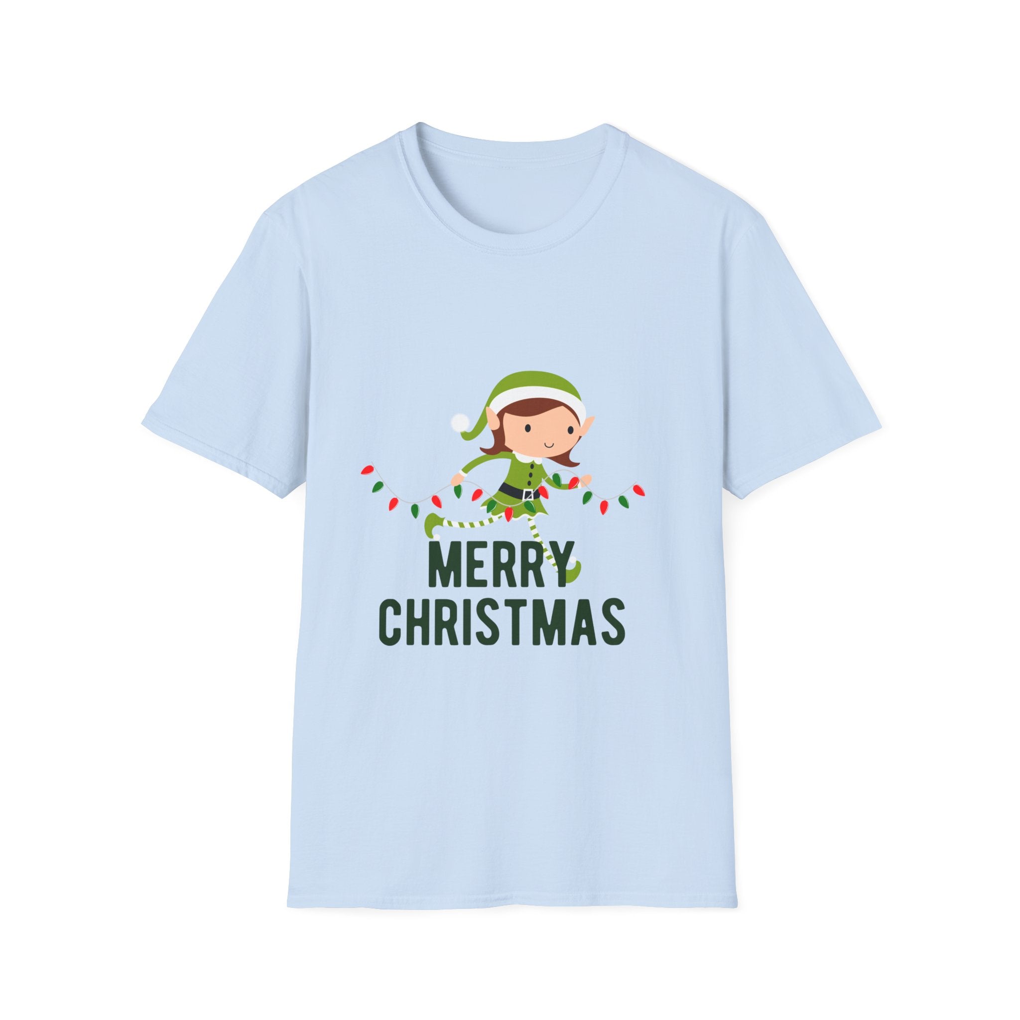 Merry Christmas Elf T-Shirt, Unisex Holiday Tee, Christmas Gift, Festive Apparel, Cute Elf Design, Winter Celebration Shirt