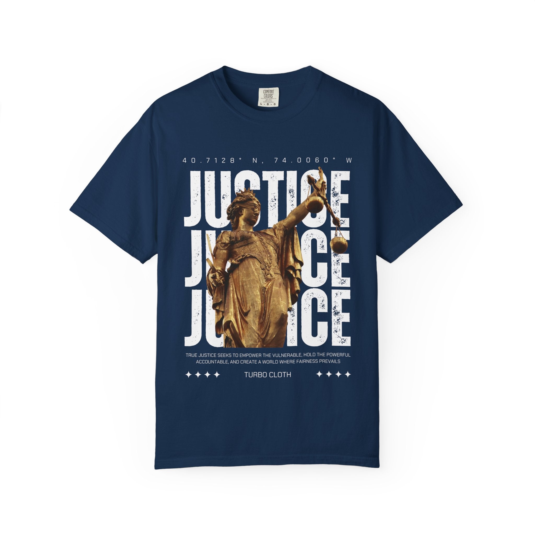 Justice Statue Unisex T-shirt, Casual Wear, Inspirational Gift, Equality Shirt, Art-Inspired Clothing, Birthday Gift, Statement Tees