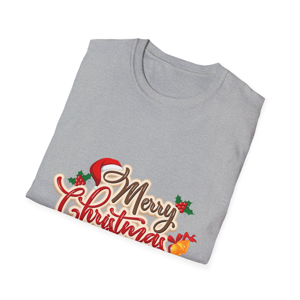 Merry Christmas Unisex Softstyle T-Shirt | Holiday Tee, Christmas Gift, New Year Shirt, Seasonal Apparel, Festive Wear