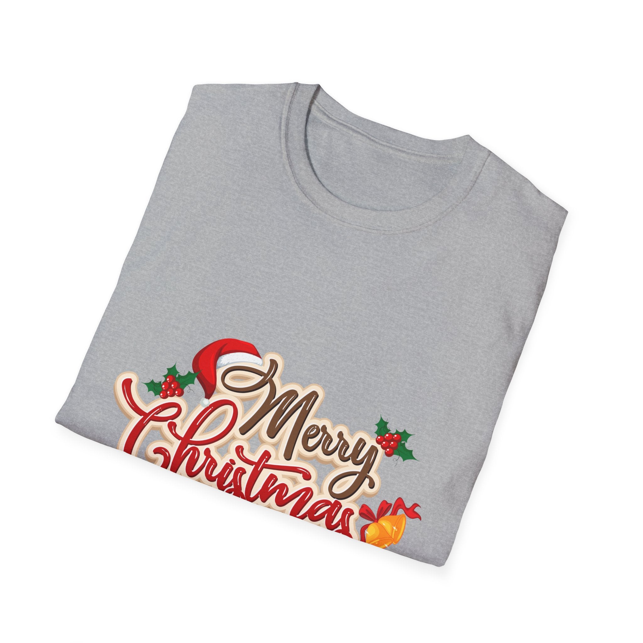 Merry Christmas Unisex Softstyle T-Shirt | Holiday Tee, Christmas Gift, New Year Shirt, Seasonal Apparel, Festive Wear