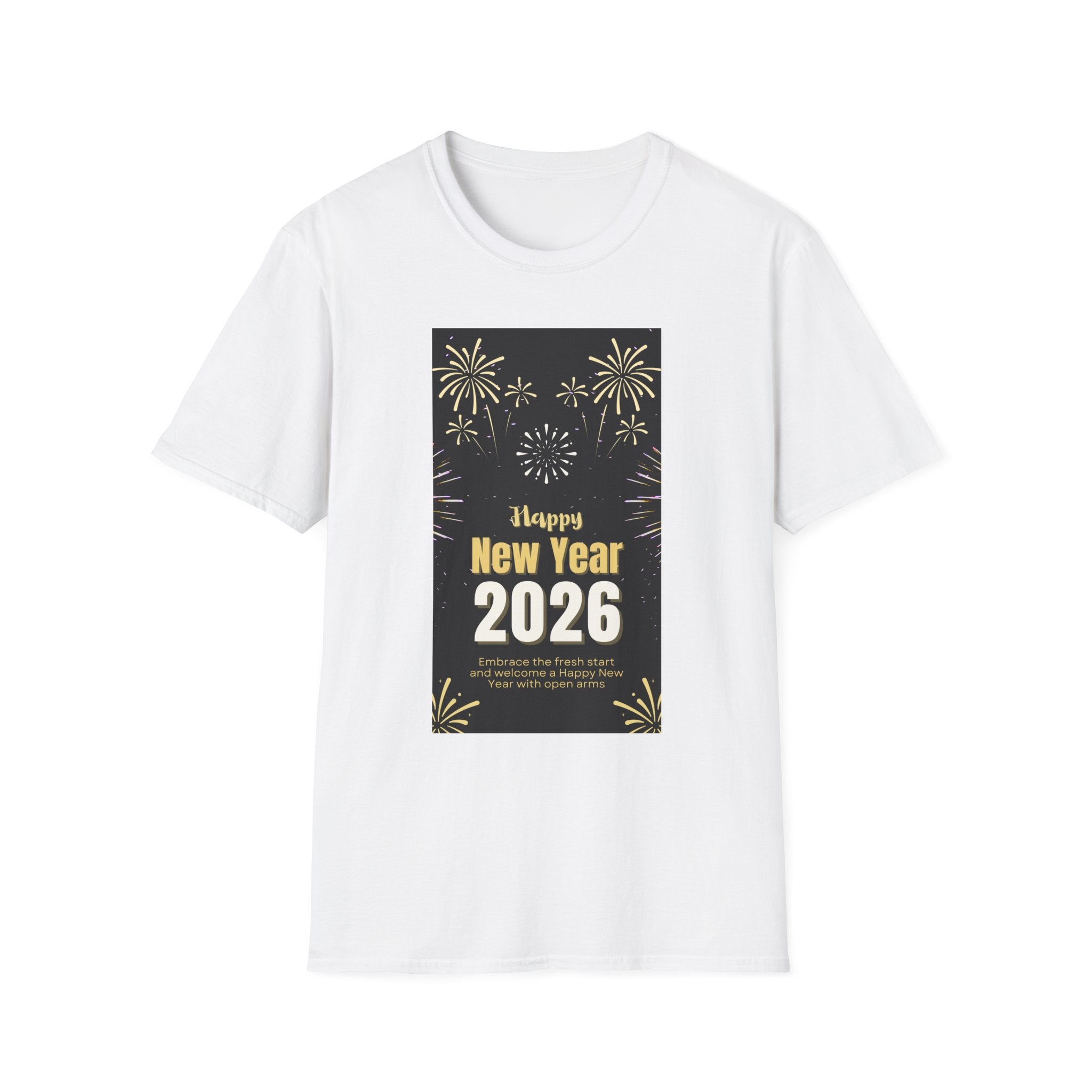 Happy New Year 2026 Unisex Softstyle T-Shirt, New Year Celebration Tee, Unisex Graphic Shirt, Festive Apparel, Holiday Gift