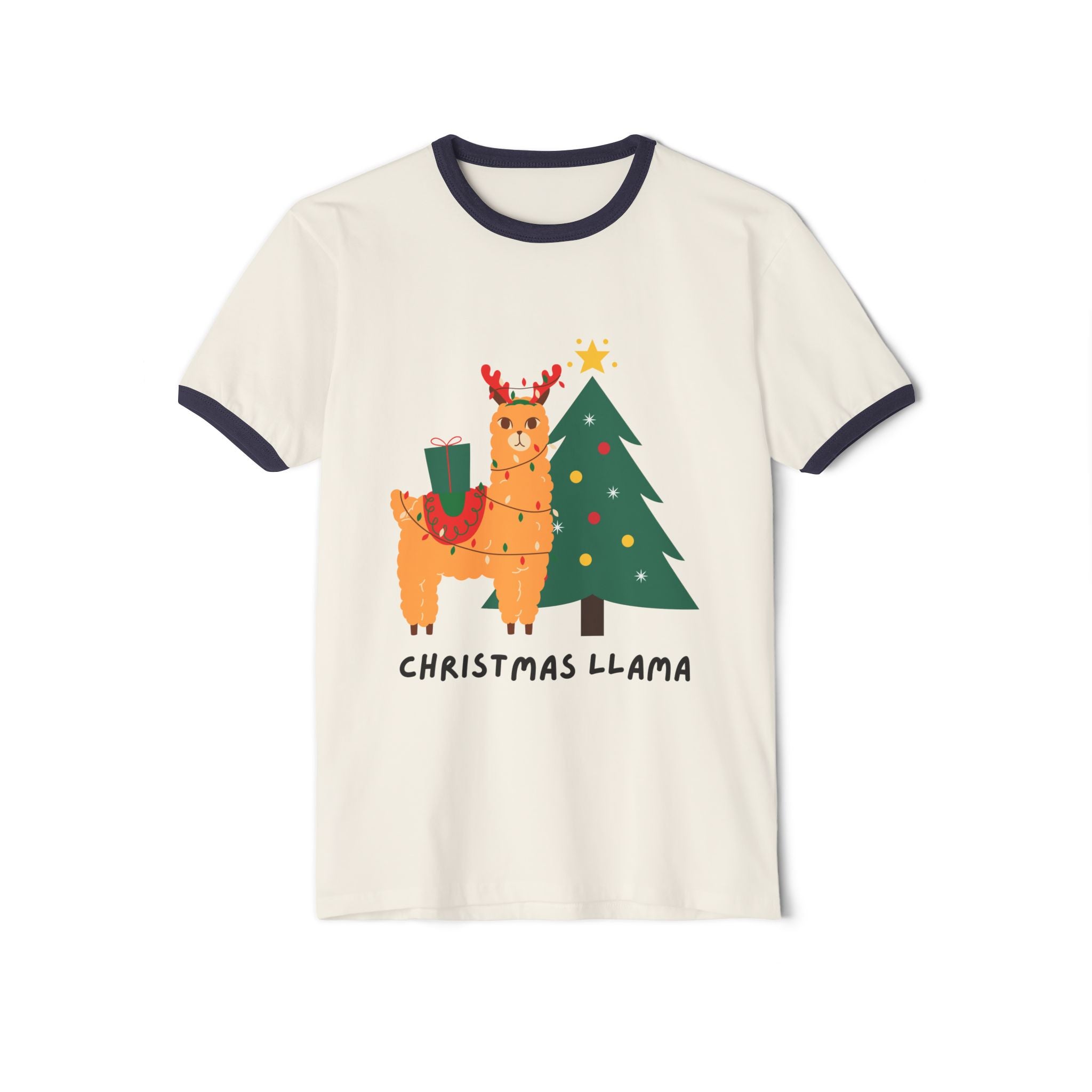 Festive Christmas Llama T-Shirt, Fun Holiday Tee, Unisex Gift, Cute Winter Apparel, Cozy Christmas Clothing, Seasonal Statement Shirt