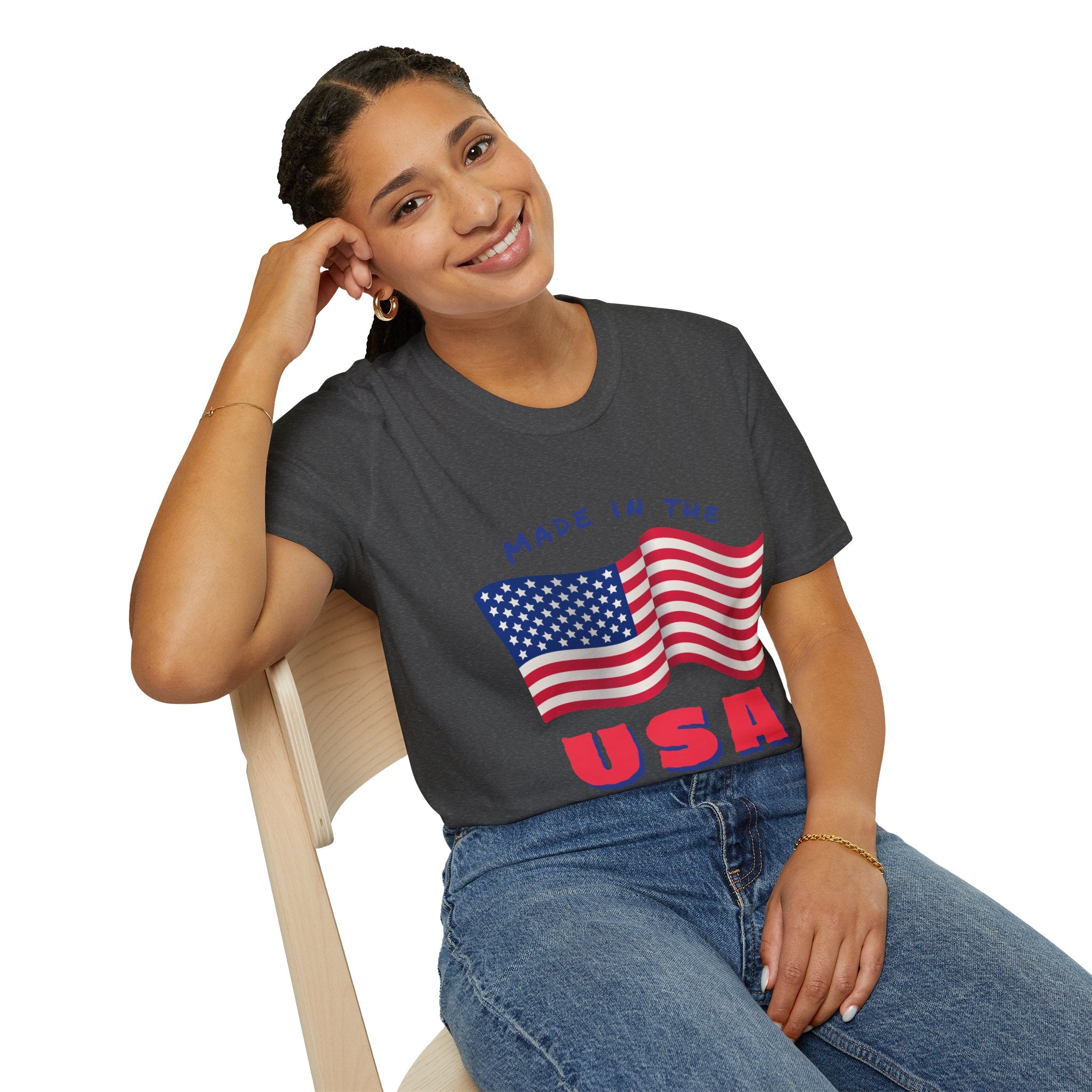 Patriotic Unisex T-Shirt, USA Flag Tee, Made in the USA Shirt, Independence Day Apparel, Gift for Veterans, Casual Wear