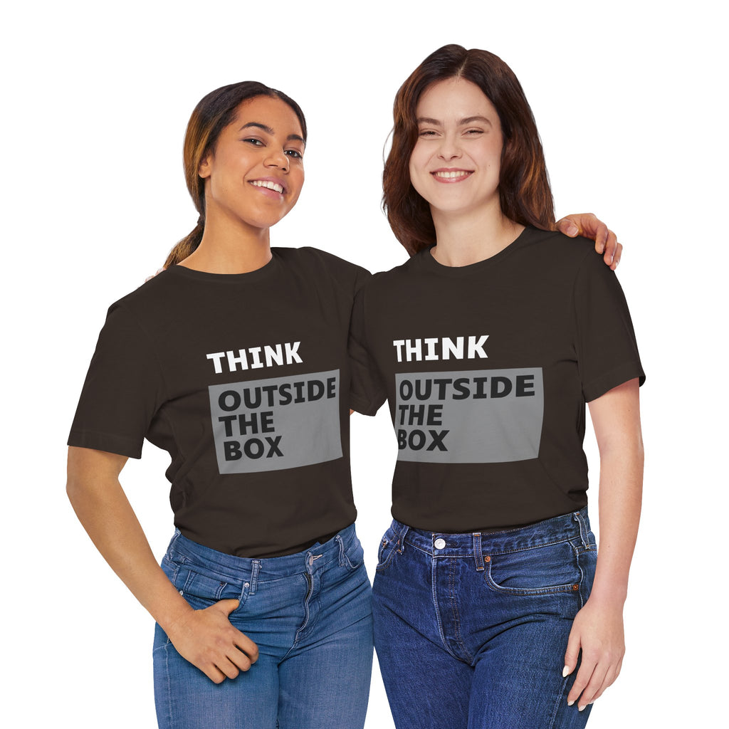 Think Outside the Box Unisex Tee, Short Sleeve T-shirt, Unique Design Shirt, Creative Tee, Unisex Graphic Tee
