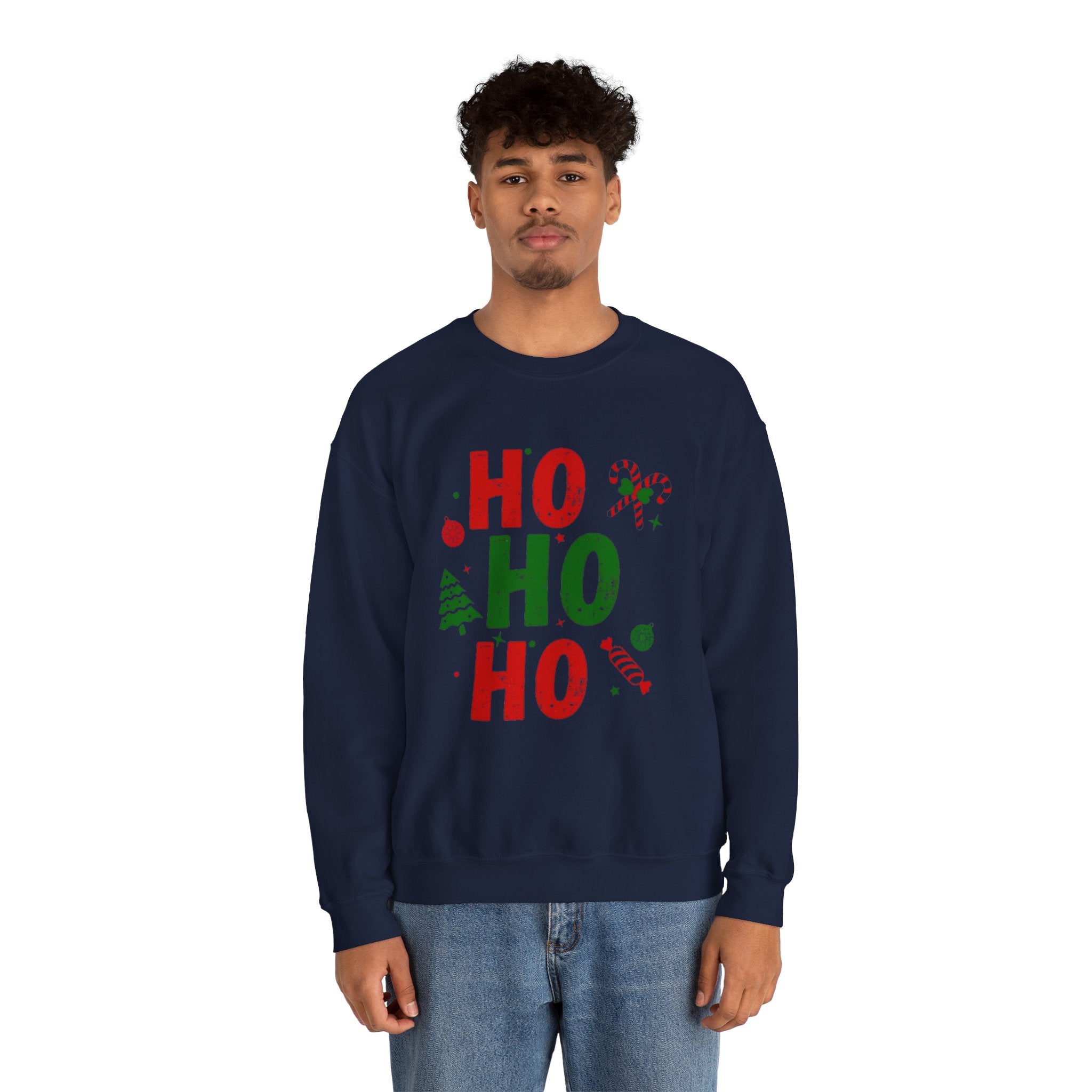 Festive Ho Ho Ho Sweatshirt for Holiday Cheer, Christmas Gift, Cozy Winter Apparel, Family Gatherings, Unisex Holiday Sweatshirt