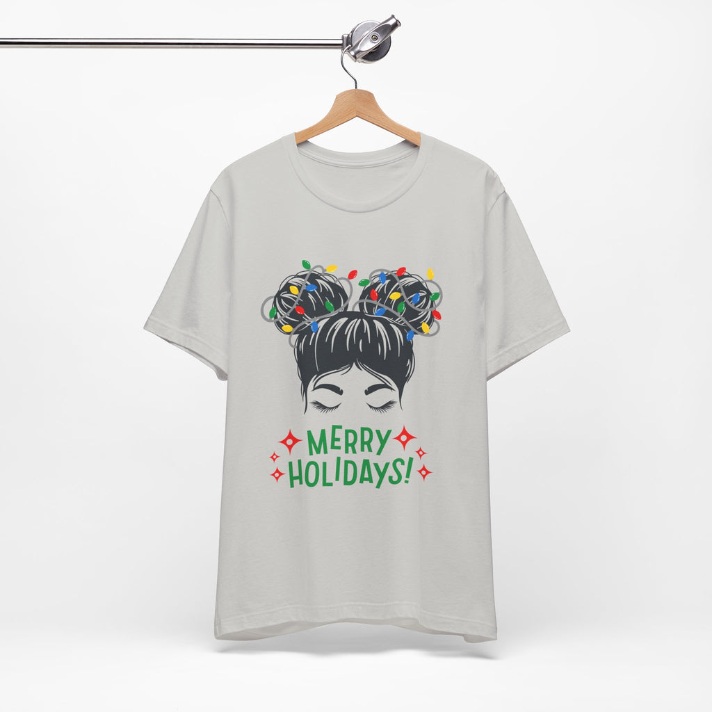 Festive Holiday Tee - Merry Holidays Graphic, Unisex Jersey Short Sleeve Shirt, Christmas Apparel, Seasonal Gift, Cozy Vibes