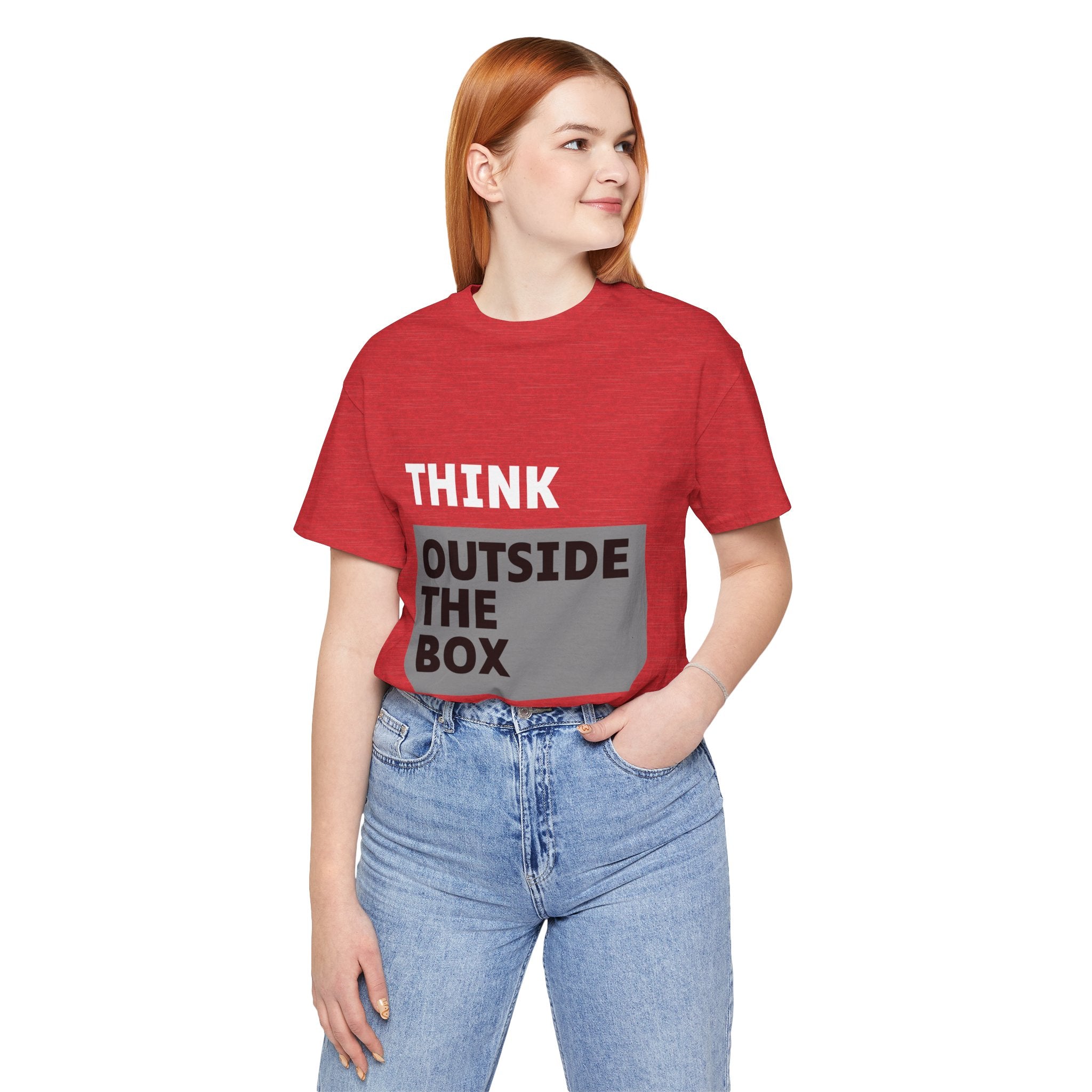Think Outside the Box Unisex Tee, Short Sleeve T-shirt, Unique Design Shirt, Creative Tee, Unisex Graphic Tee