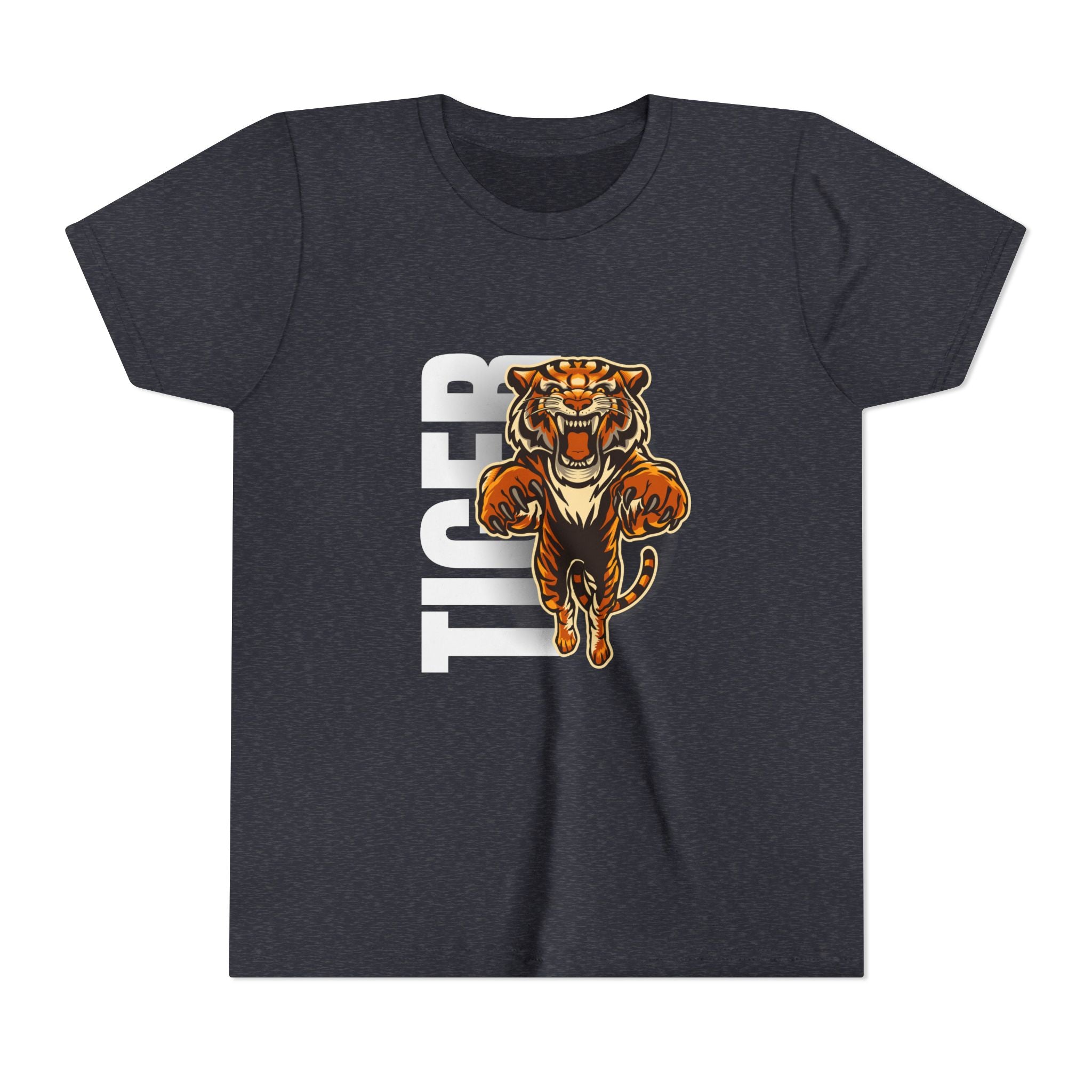 Youth Tiger Graphic Tee, Animal Lover Shirt, Kids Casual Wear, Birthday Gift for Boys, Nature Themed Apparel