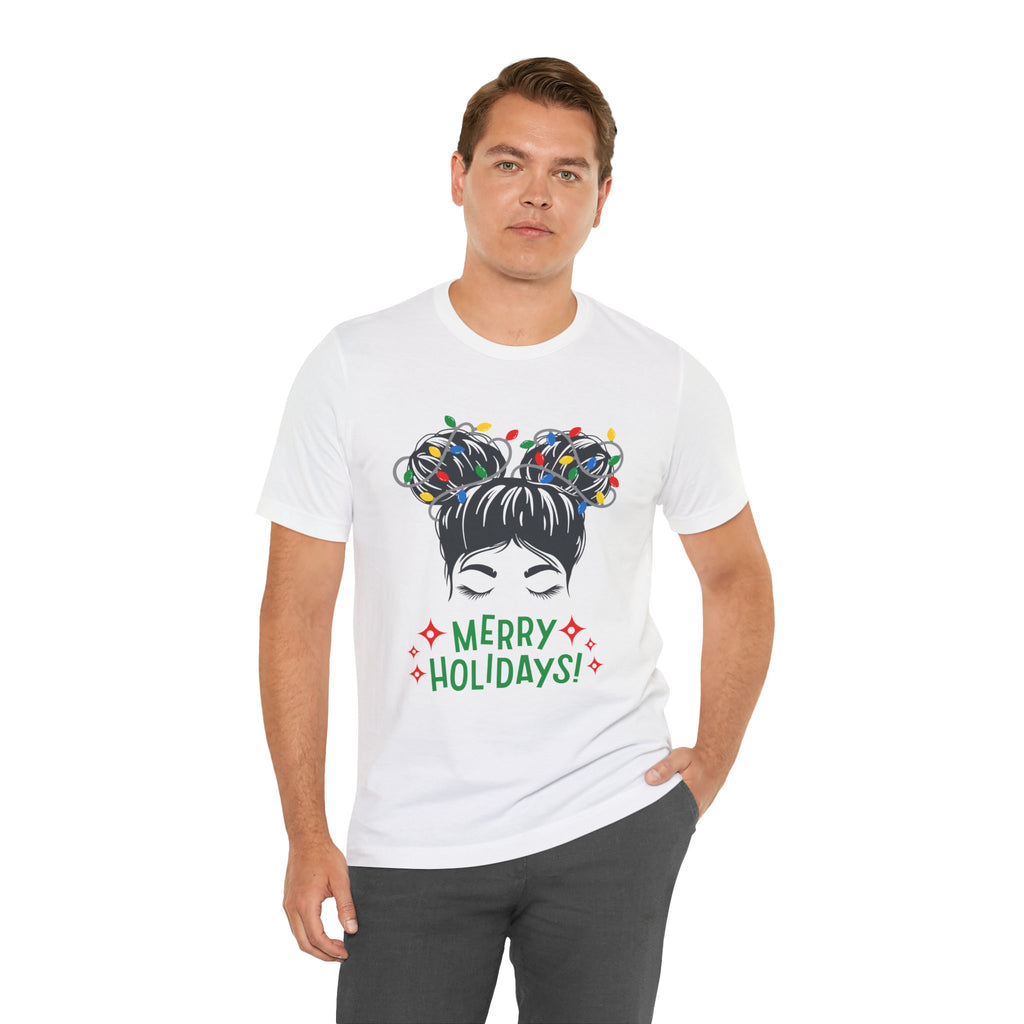 Festive Holiday Tee - Merry Holidays Graphic, Unisex Jersey Short Sleeve Shirt, Christmas Apparel, Seasonal Gift, Cozy Vibes