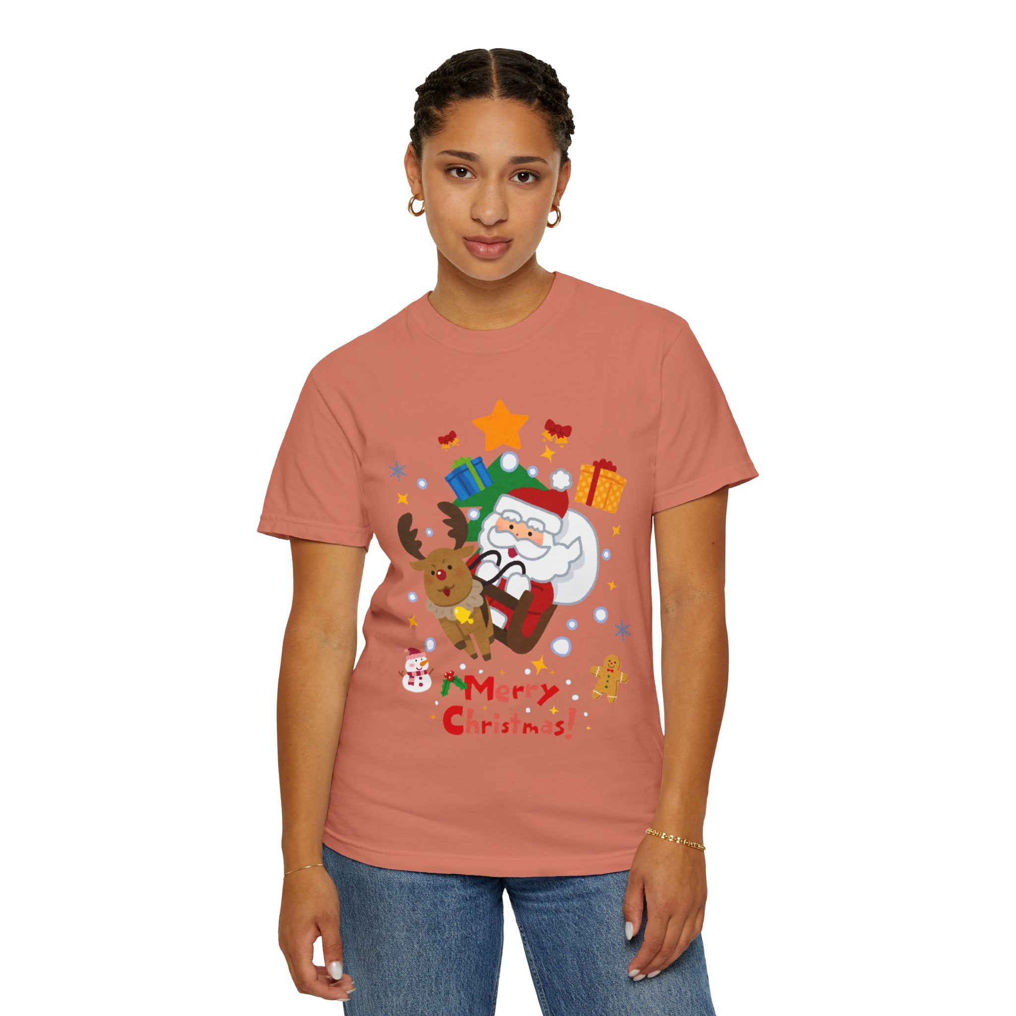 Festive Santa T-Shirt | Christmas Tee, Unisex Holiday Shirt, Merry Christmas Gift, Cute Design for Kids & Adults
