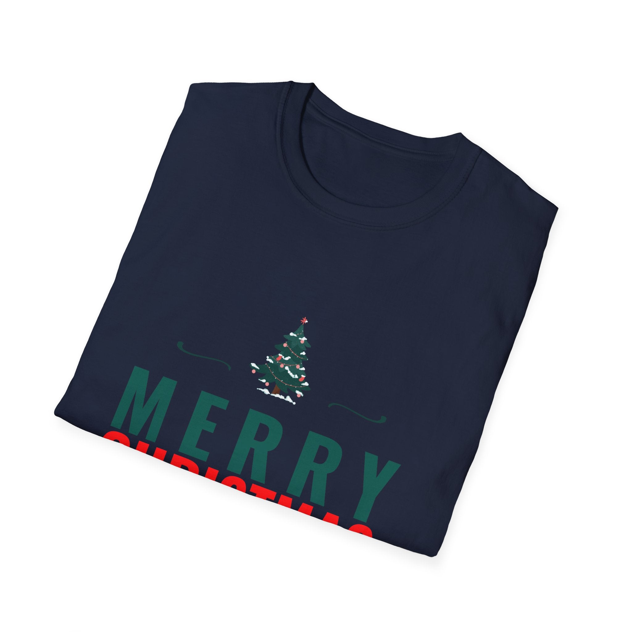 Merry Christmas Unisex Softstyle T-Shirt, Holiday T-Shirt, Christmas Apparel, Festive Tee, New Year Shirt, Gift for Him/Her