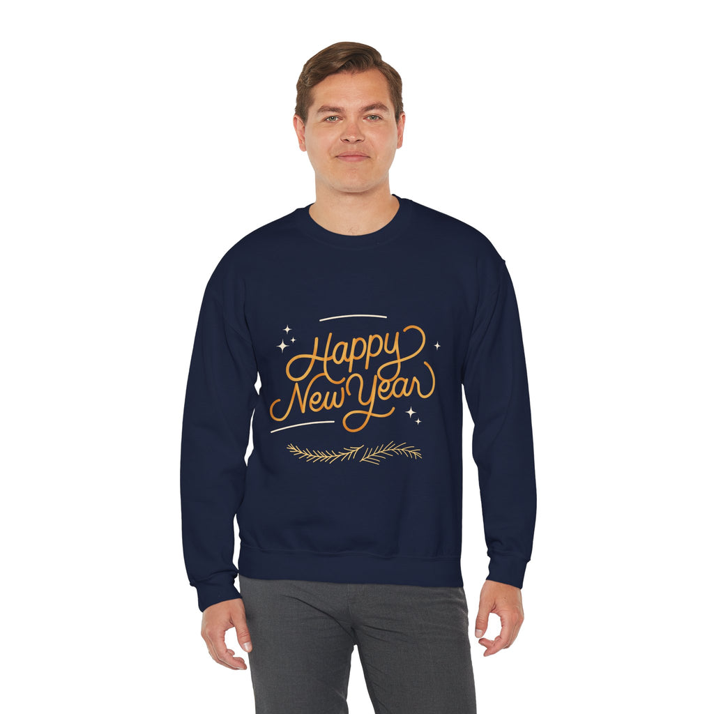 Happy New Year Unisex Crewneck Sweatshirt, Cozy Holiday Apparel, New Year Gift, Seasonal Fashion, Comfortable Sweater