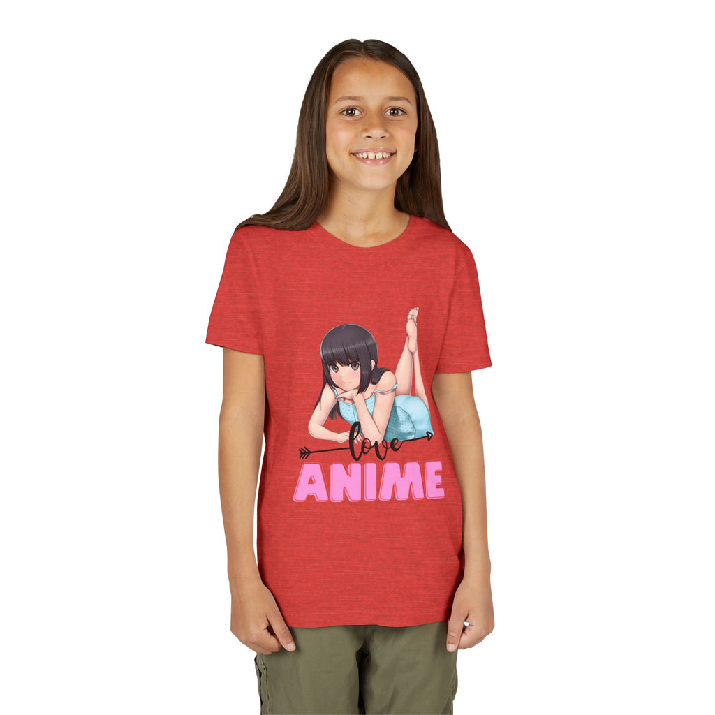 Anime Love Youth Tee, Kids' Anime Shirt, Manga Fans Gift, Cute Youth T-Shirt, Kawaii Apparel for Kids, Anime Enthusiasts Tee