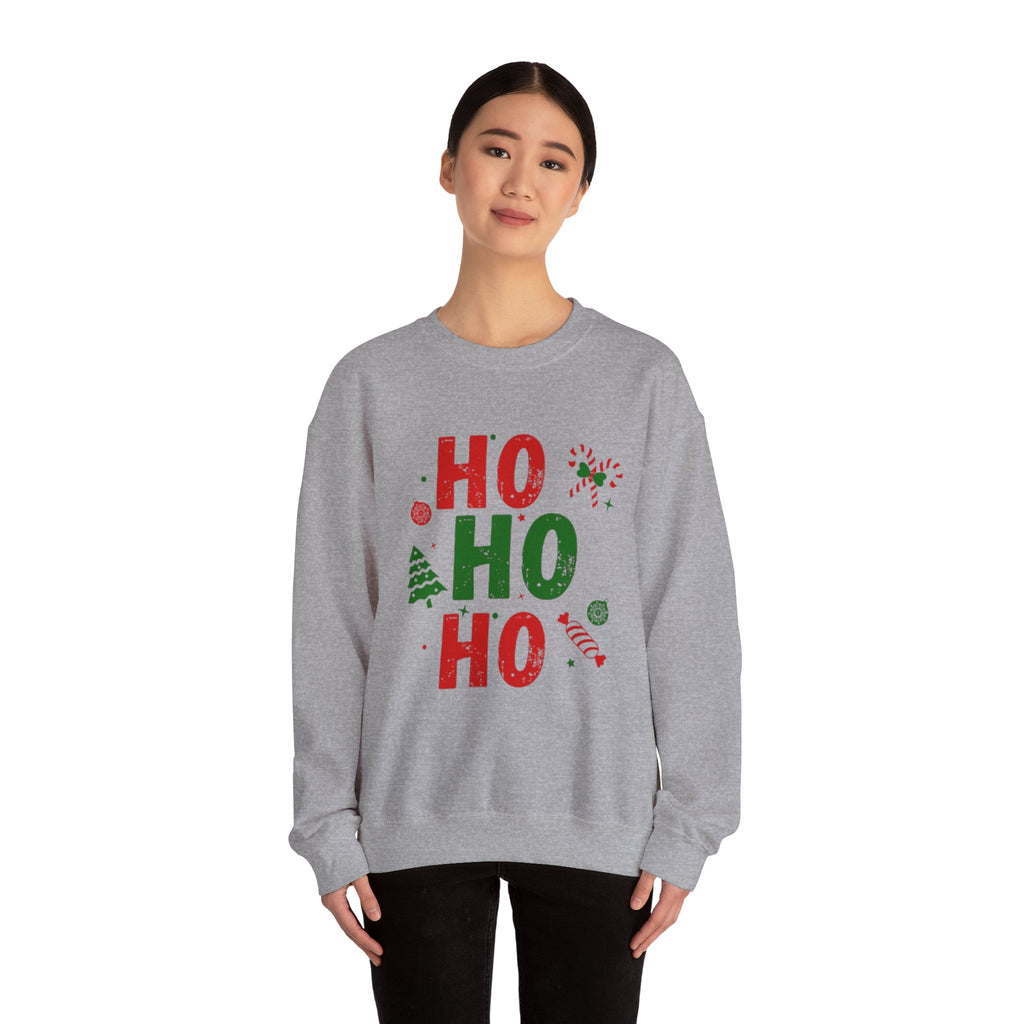 Festive Ho Ho Ho Sweatshirt for Holiday Cheer, Christmas Gift, Cozy Winter Apparel, Family Gatherings, Unisex Holiday Sweatshirt