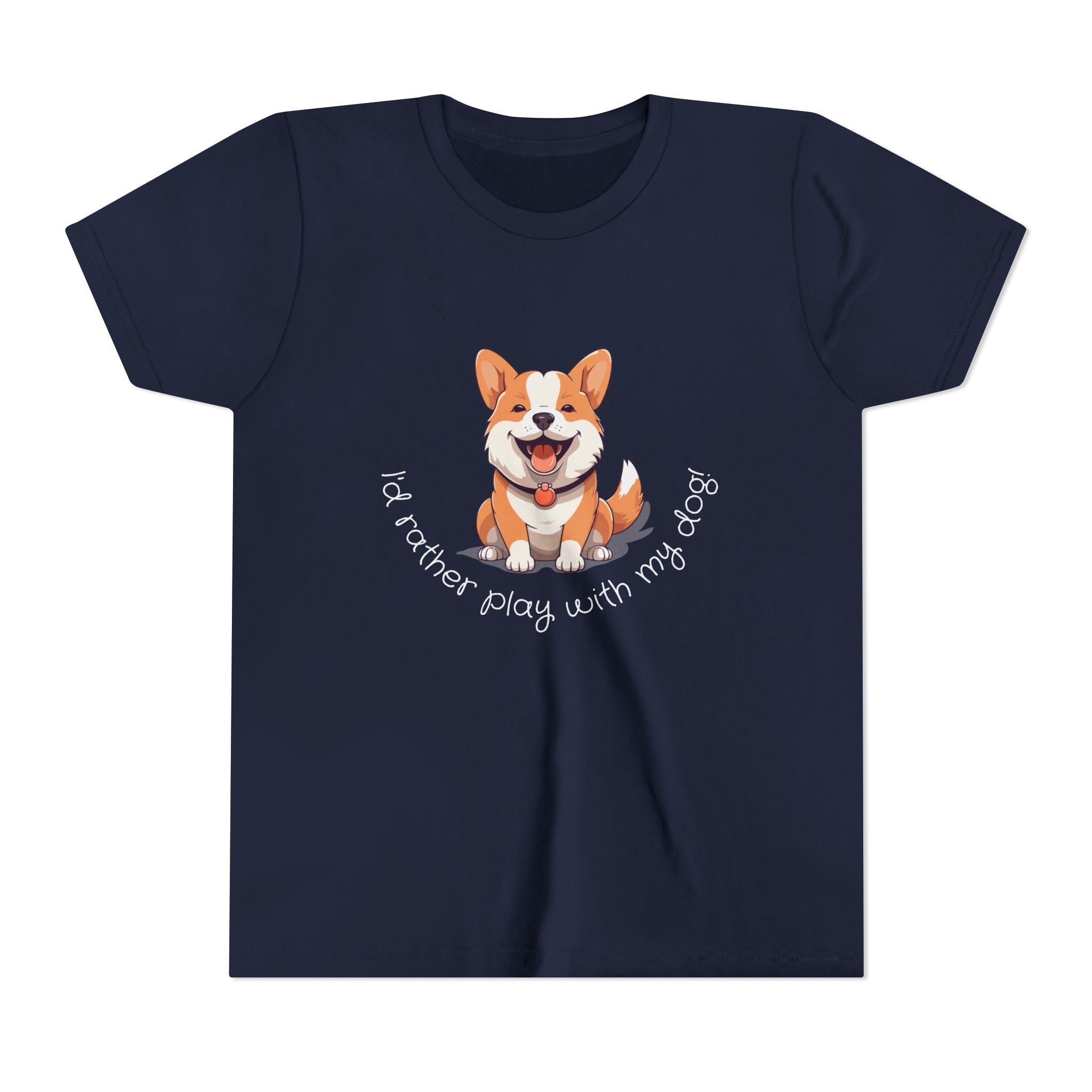 Youth Dog Lover Tee, Kids Corgi Shirt, Playful Dog T-Shirt, Pet Lover Gift, Children's Animal Apparel