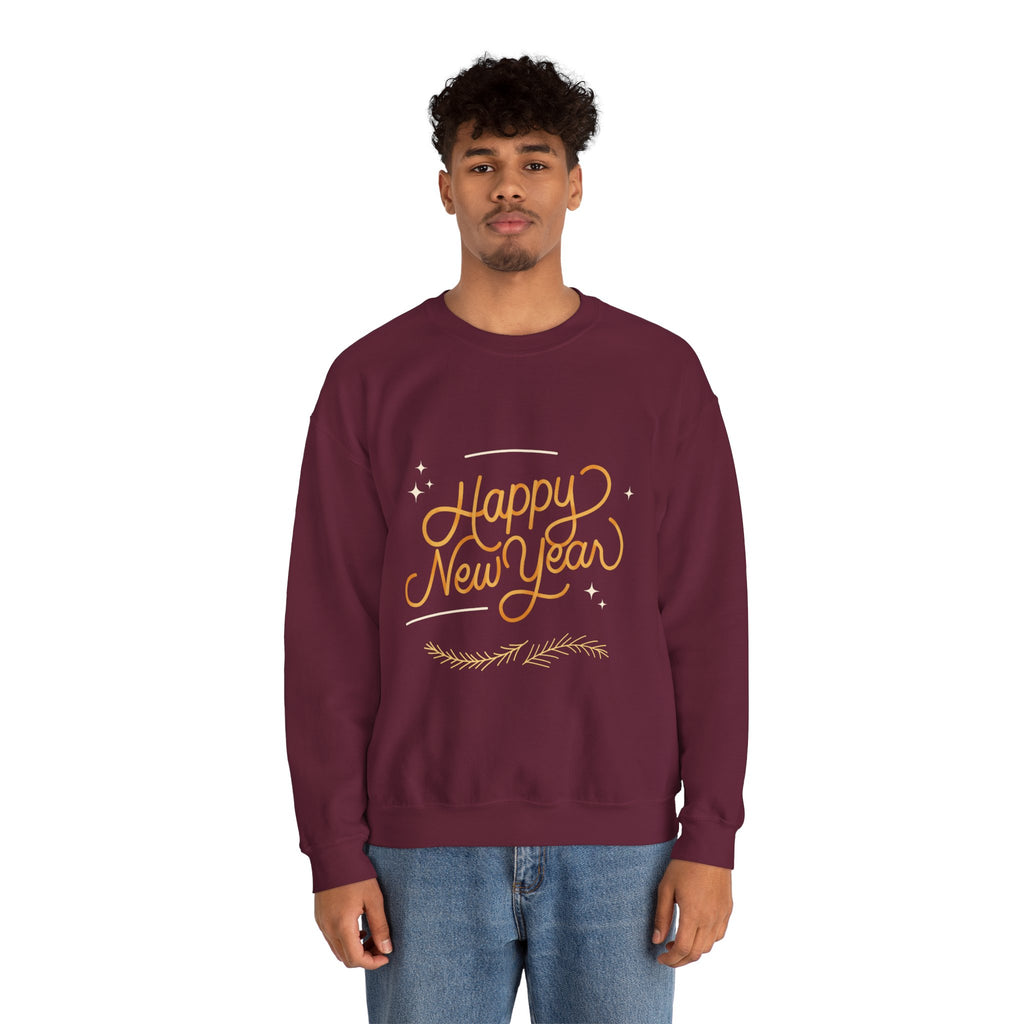 Happy New Year Unisex Crewneck Sweatshirt, Cozy Holiday Apparel, New Year Gift, Seasonal Fashion, Comfortable Sweater