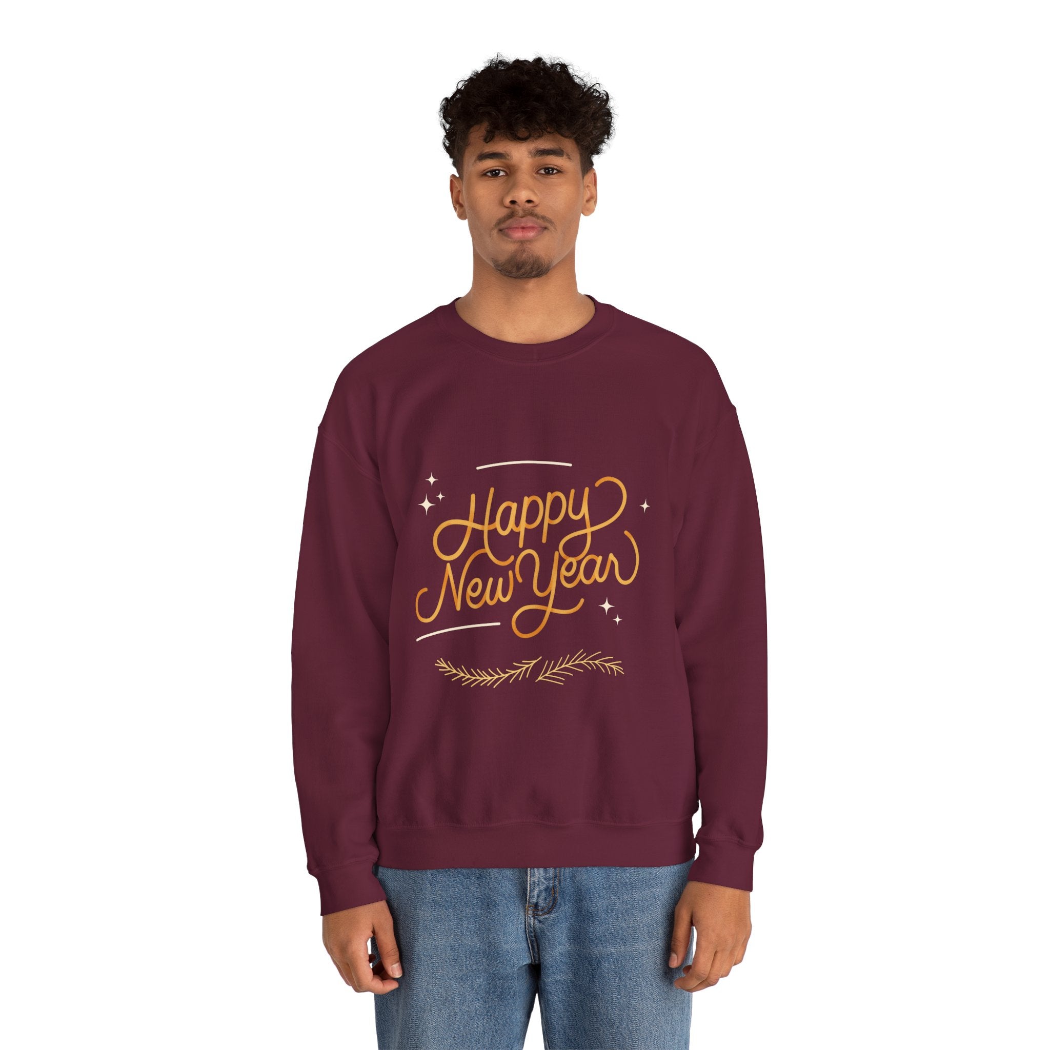Happy New Year Unisex Crewneck Sweatshirt, Cozy Holiday Apparel, New Year Gift, Seasonal Fashion, Comfortable Sweater