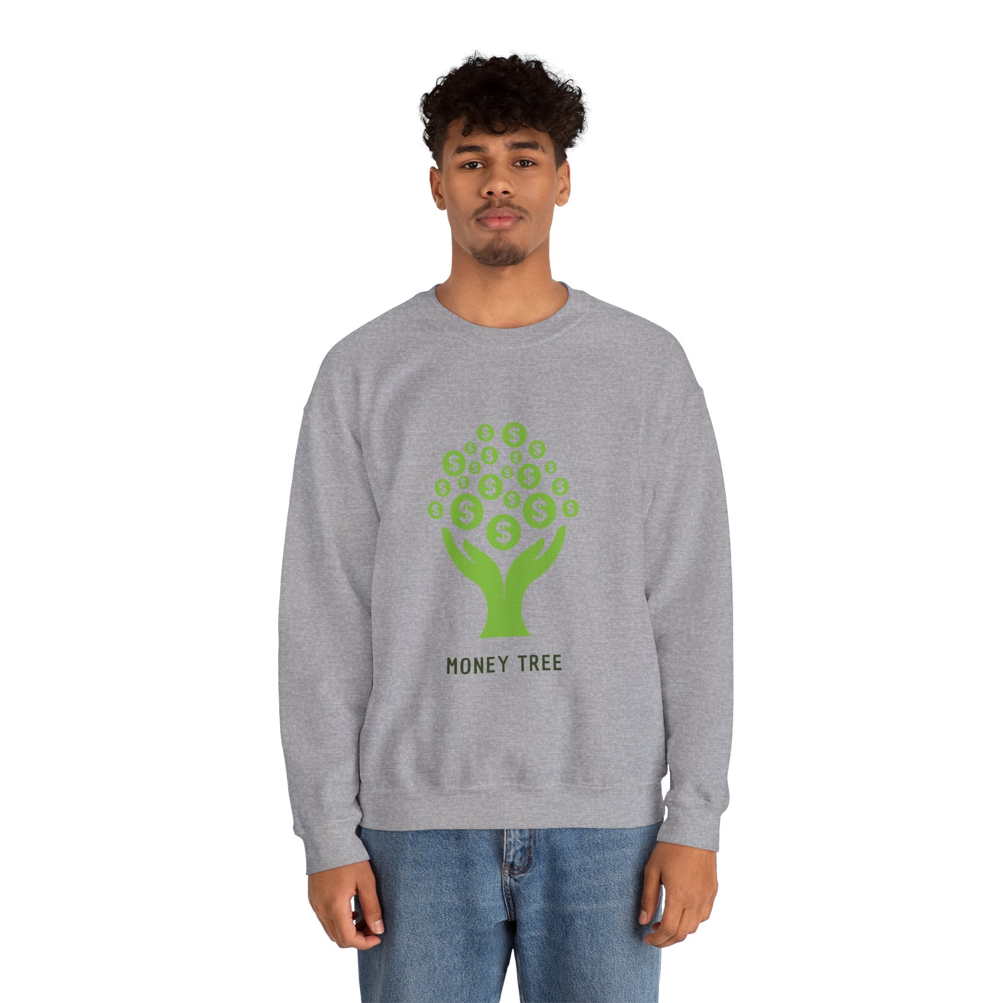 Money Tree Sweatshirt, Cozy Crewneck, Unisex Gift, Eco-Friendly Fashion, Perfect for Casual Wear, Gift for Him/Her