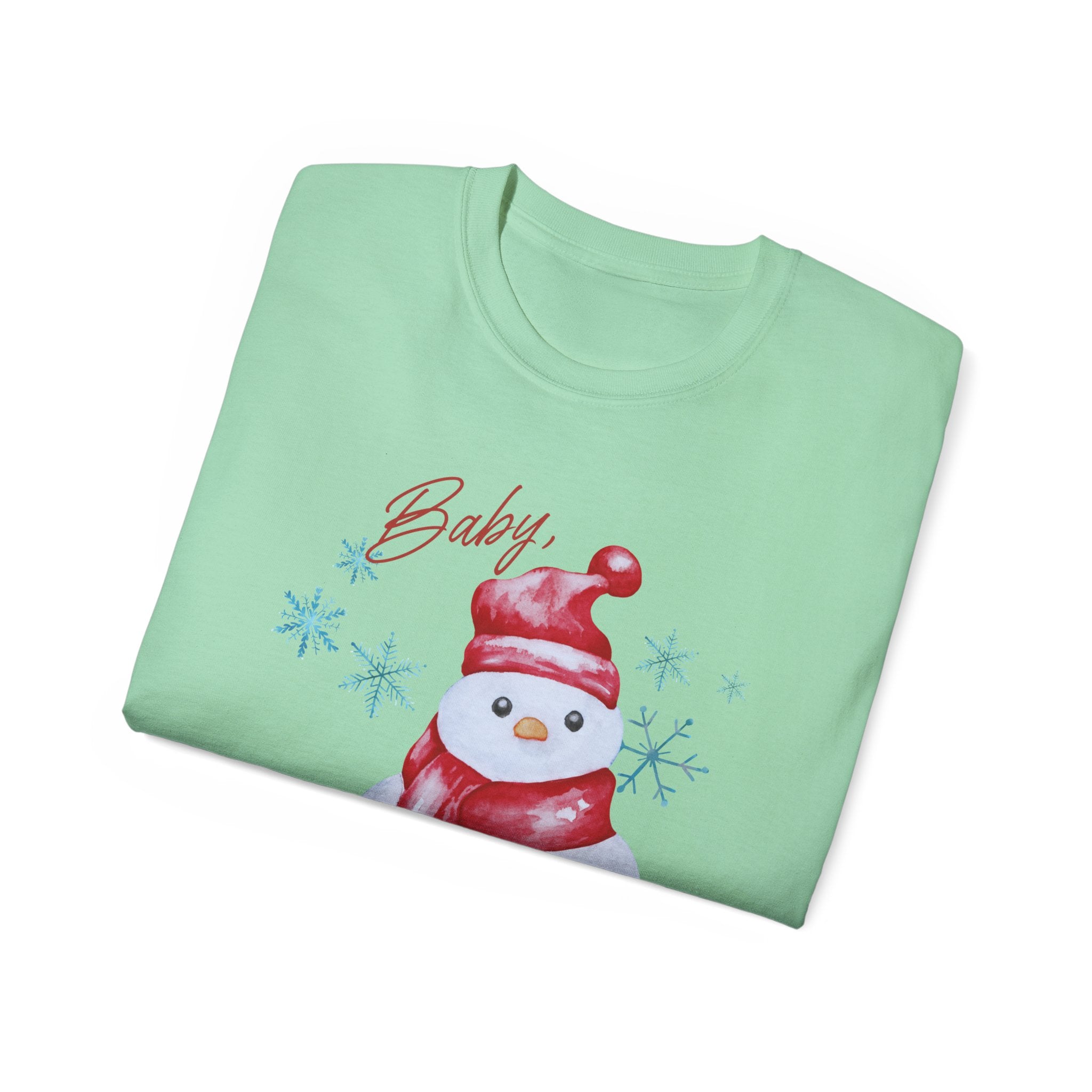 Winter Wonderland Snowman Tee, Unisex Cotton T-Shirt for Holiday Cheer, Christmas Party, Gift, Cozy Winter Apparel