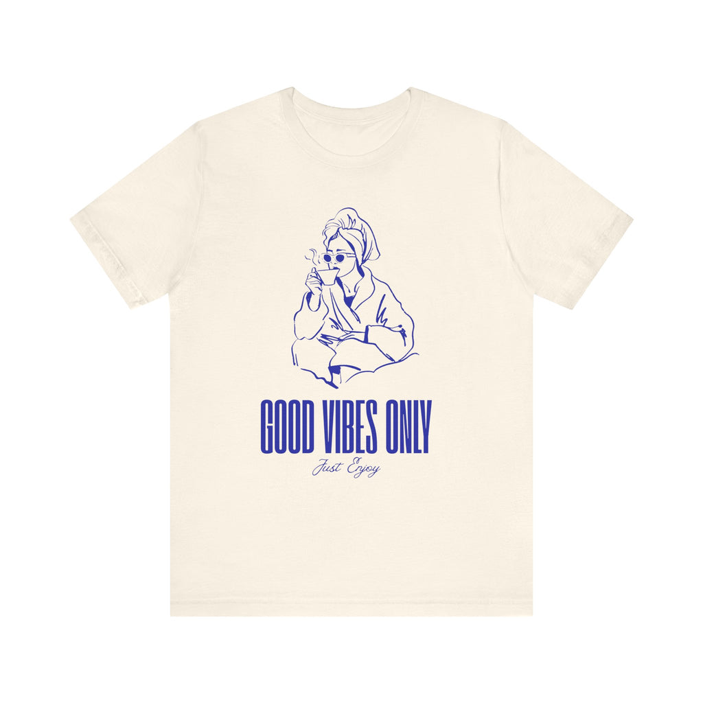 Good Vibes Only Unisex Jersey Tee - Relaxed Fit, Casual Outing, Gift for Friend, Positive Energy Shirt, Summer Wear