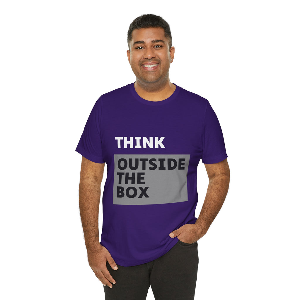Think Outside the Box Unisex Tee, Short Sleeve T-shirt, Unique Design Shirt, Creative Tee, Unisex Graphic Tee